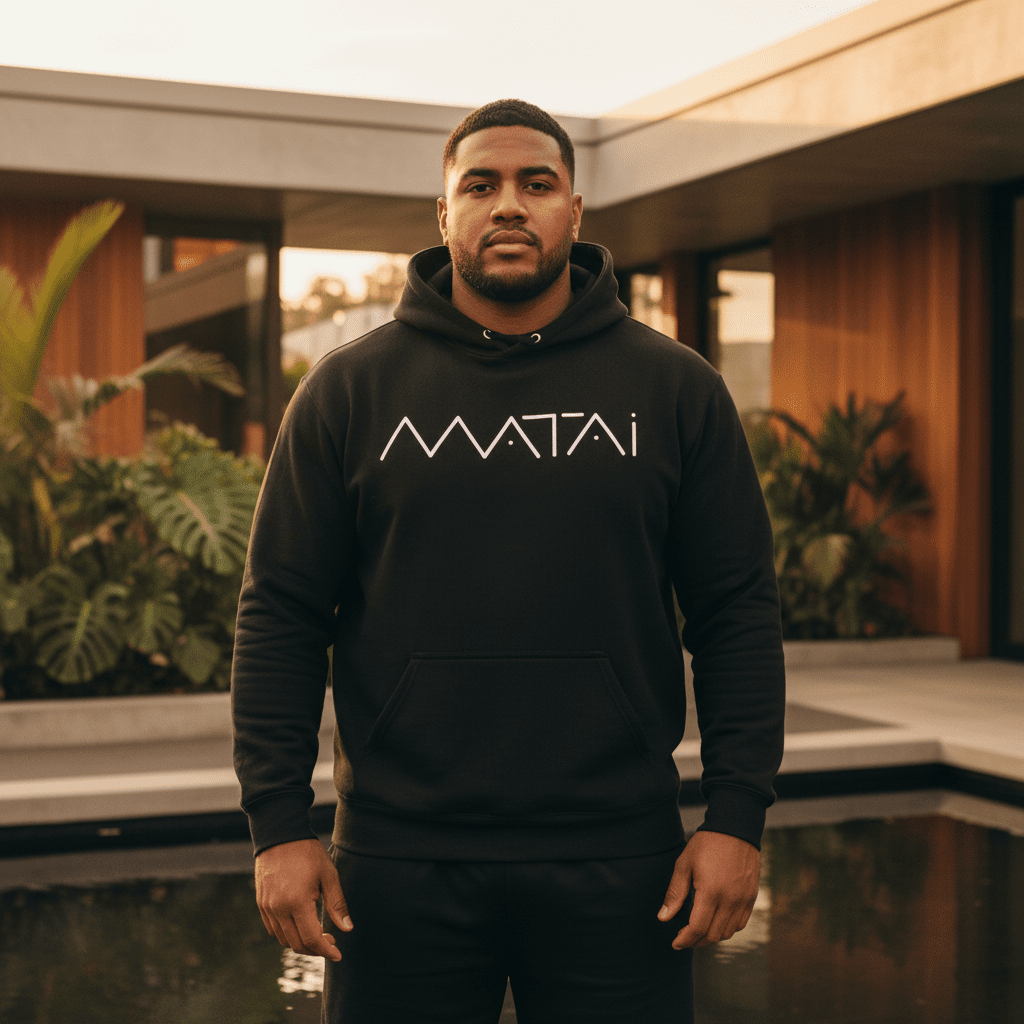 Black IslandHeavy™ Hoodie Matai by The Print Bar, featuring a comfortable fit and stylish design for casual wear.
