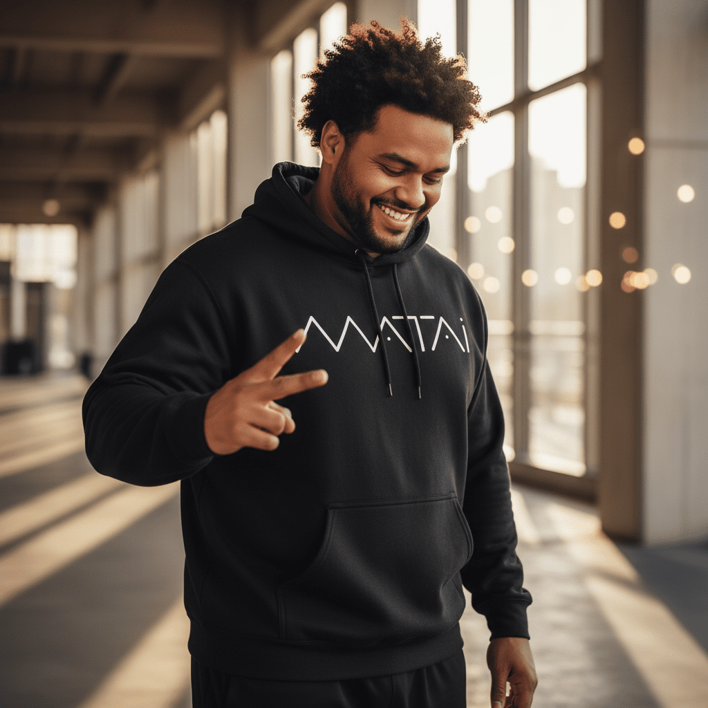 Black IslandHeavy™ Hoodie Matai by The Print Bar, featuring a comfortable fit and stylish design, perfect for casual wear.