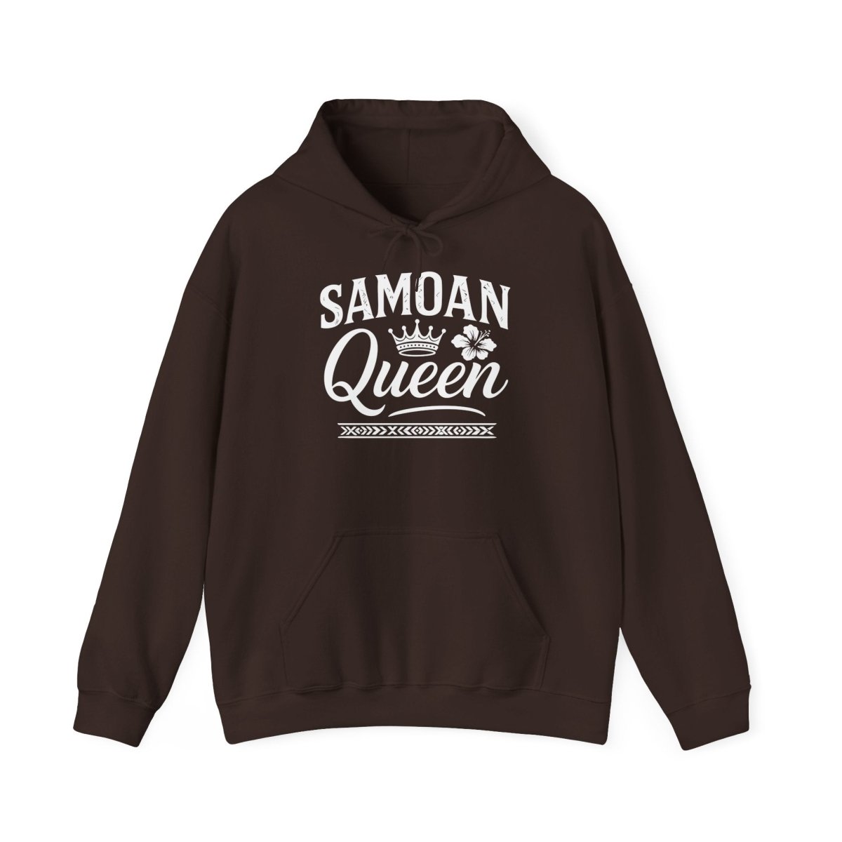 Dark heather IslandHeavy™ hoodie in plus sizes 2XL-5XL featuring Samoan Queen design,.