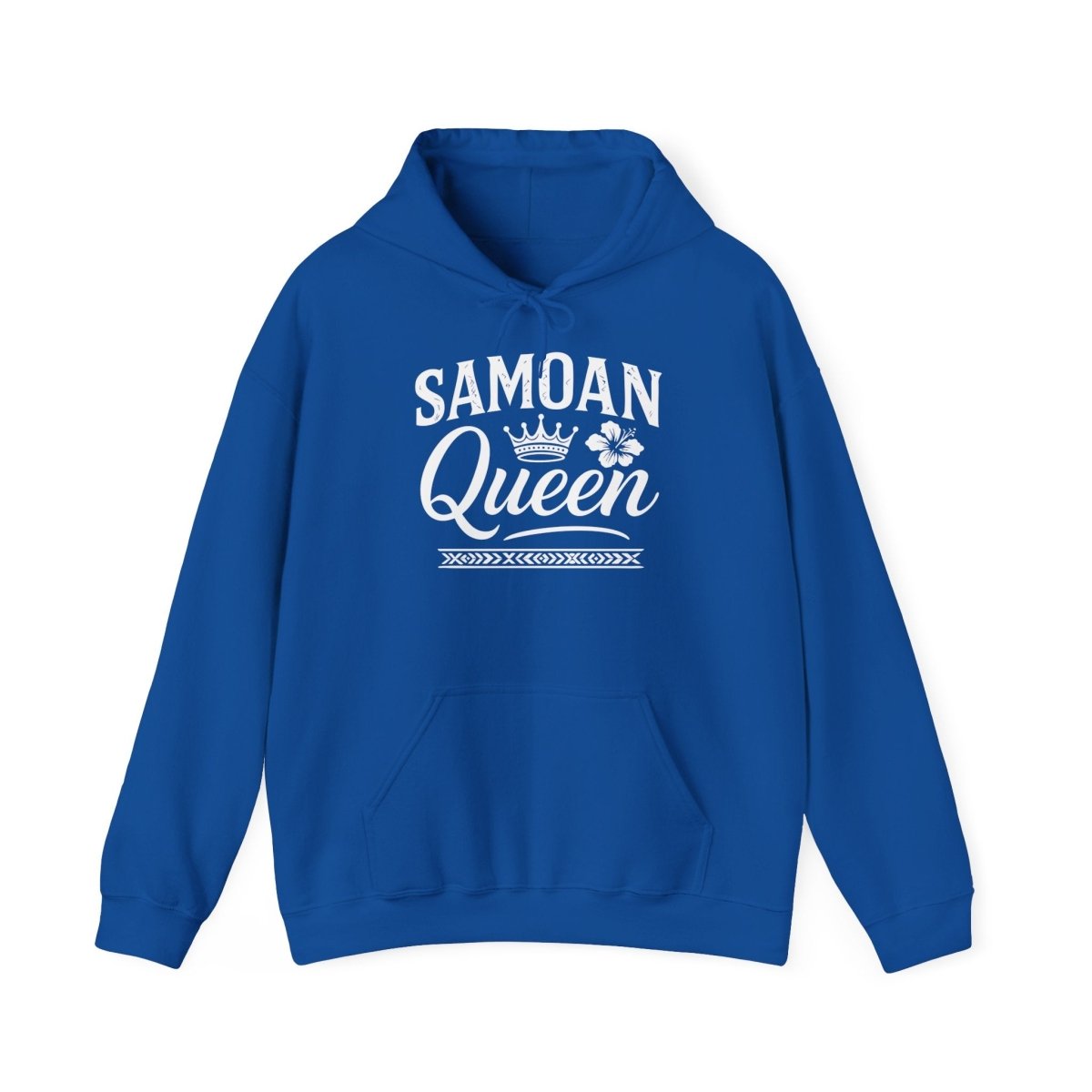 Dark heather IslandHeavy™ hoodie in 2XL-5XL with Samoan Queen design, featuring a comfortable fit and bold print.