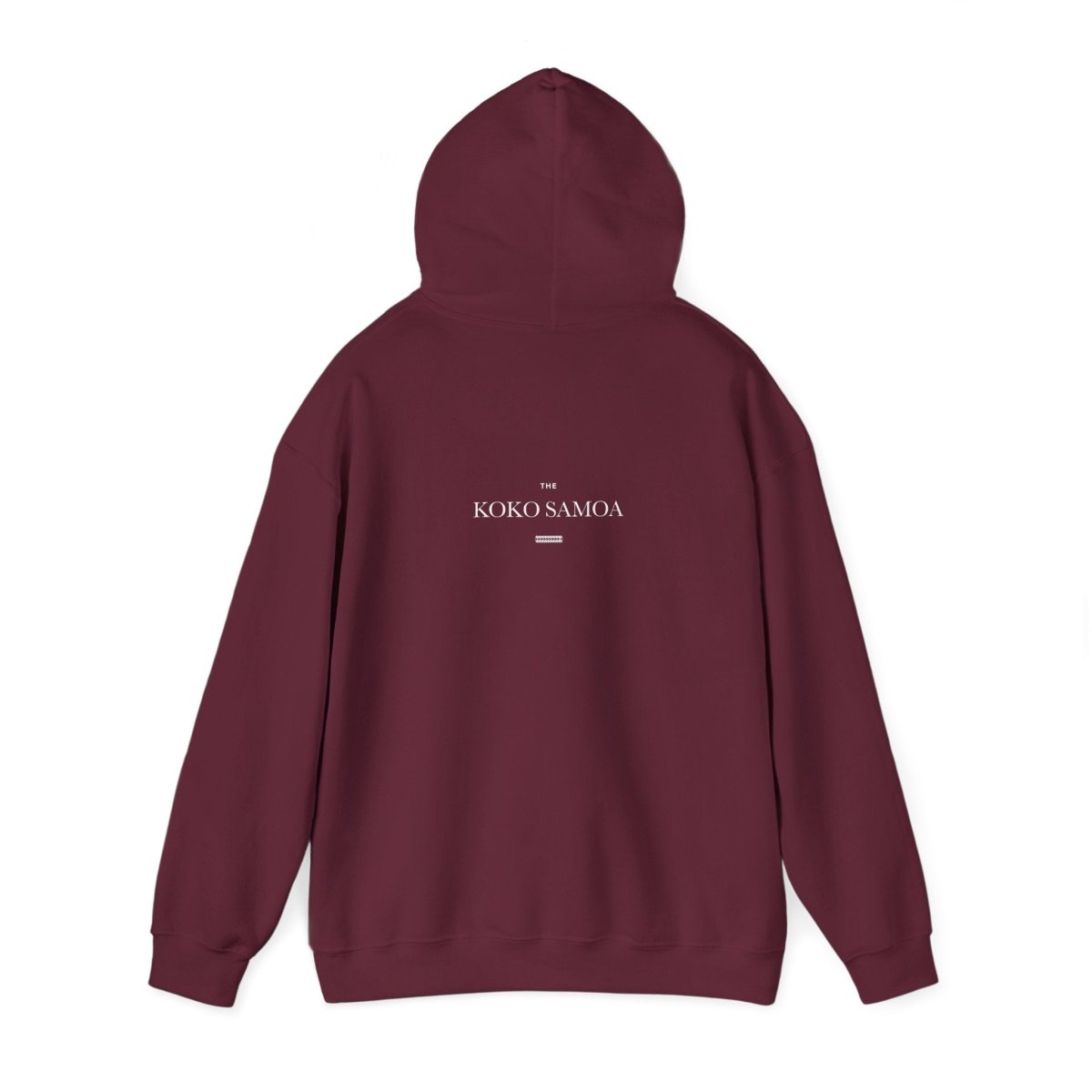 Dark heather IslandHeavy™ hoodie in plus sizes 2XL-5XL featuring a Samoan Queen design for AU/NZ.