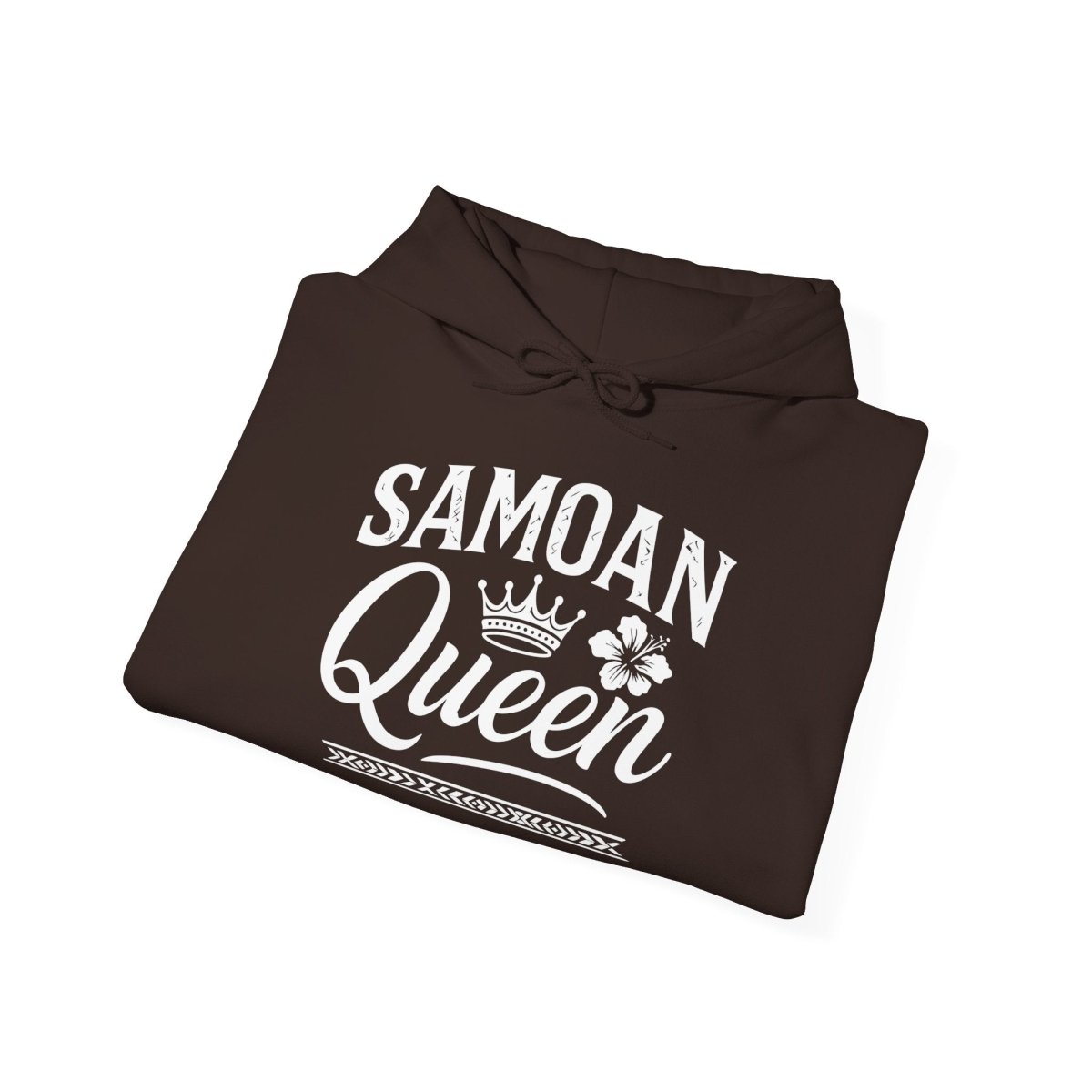 Dark heather IslandHeavy™ hoodie in plus sizes 2XL-5XL featuring a Samoan Queen design,.