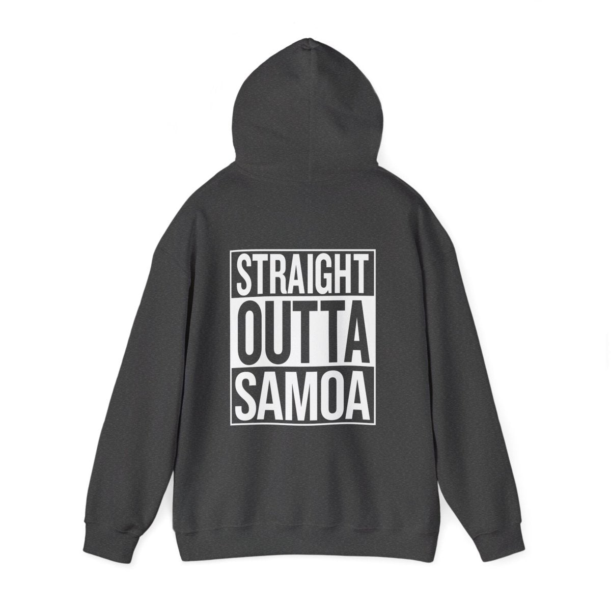 Dark heather IslandHeavy™ hoodie in plus sizes 2XL-5XL, featuring "Straight Outta" design for AU/NZ.