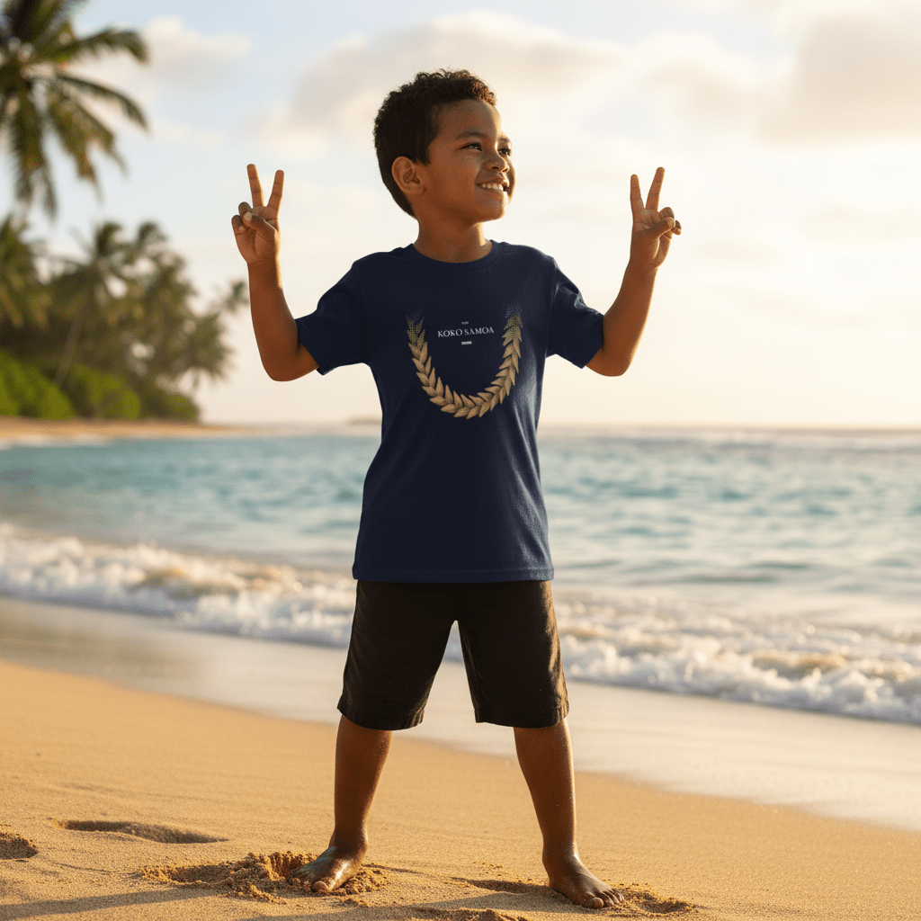 Kids unisex tee by The Print Bar featuring Ula Fala brown design, made for children, in a comfortable cotton fabric.