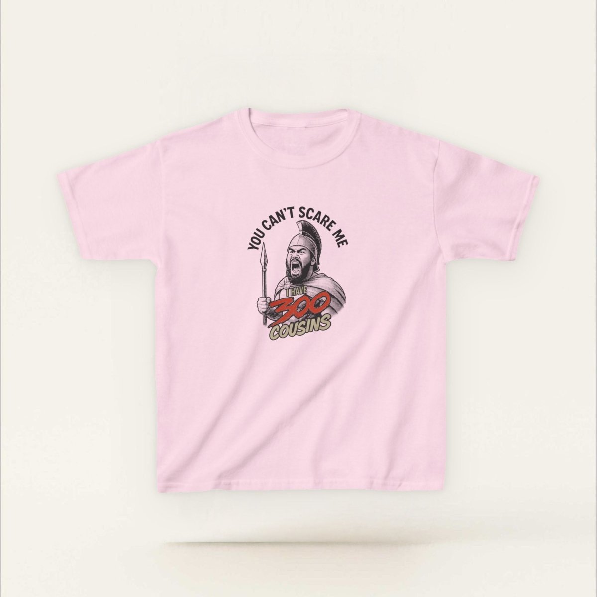 Red kids unisex tee from The Print Bar featuring a 300 Cousins design, perfect for casual wear in AU/NZ.