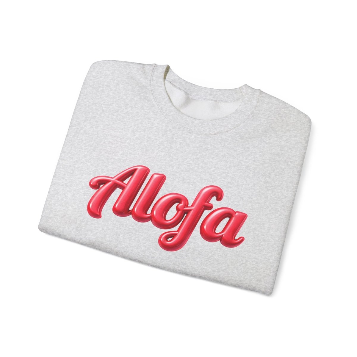 Unisex heavy ash gray sweatshirt featuring the Alofa design, casual fit, and soft fabric for everyday wear.