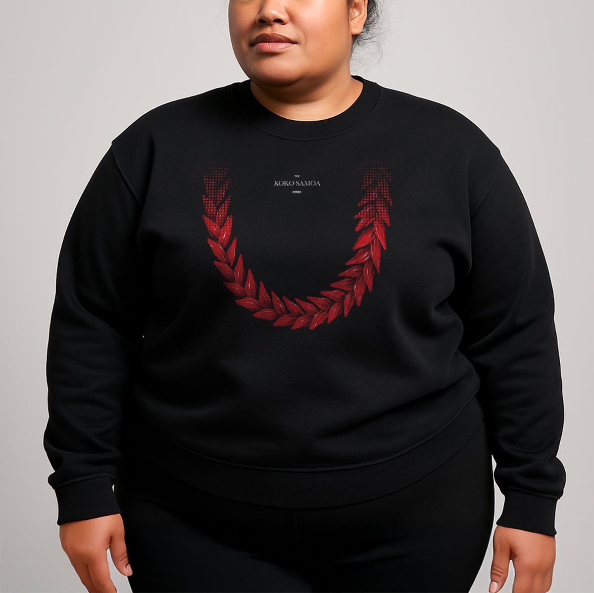Navy unisex heavy sweatshirt featuring the Ula Fala print, casual and cozy apparel for men and women.