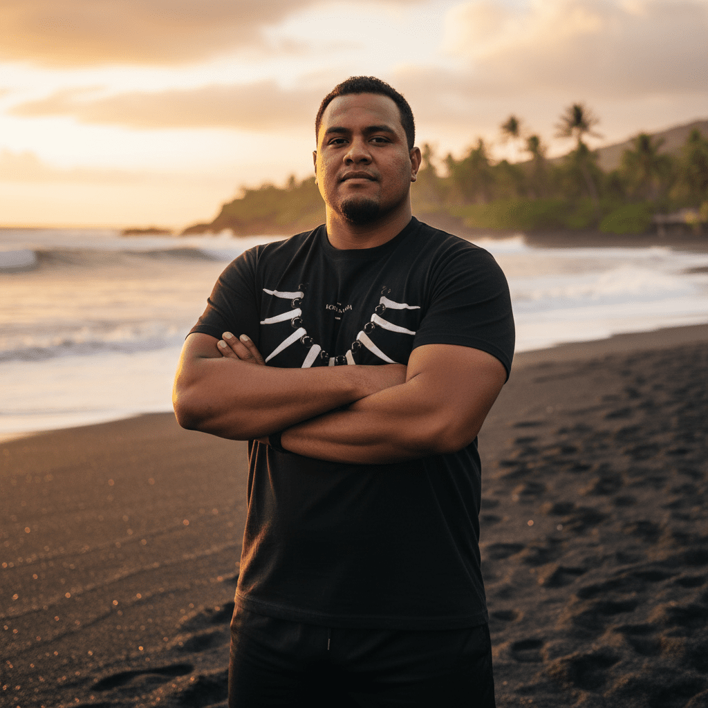 Black soft unisex tee with the Ula Nifo print, The Koko Samoa