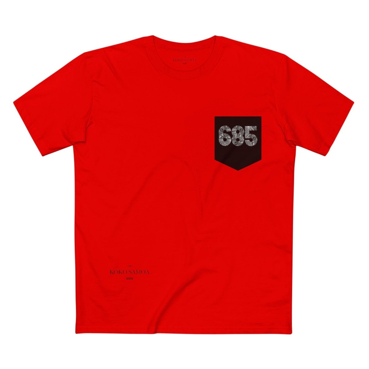 Unisex soft tee by The Print Bar with '685 Pocket' print in army green, featuring a comfortable fit and casual style.