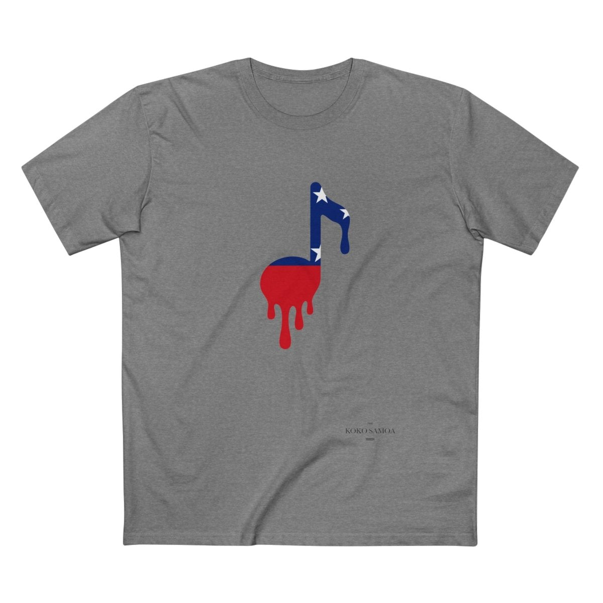 Light heather gray unisex T-shirt featuring Samoan note design from The Print Bar, casual athletic fit, perfect for everyday wear.