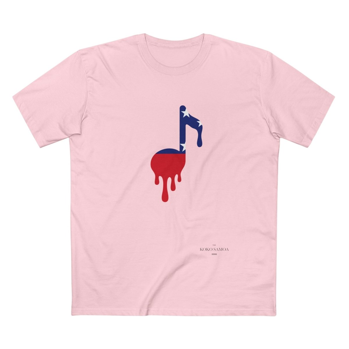 Soft unisex Samoan Note T-shirt by The Print Bar, athletic heather fabric, front view in XS size.