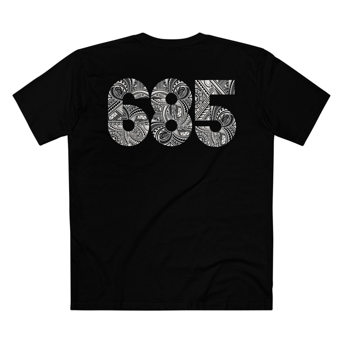 Black soft unisex tee with the 685 print, The Koko Samoa