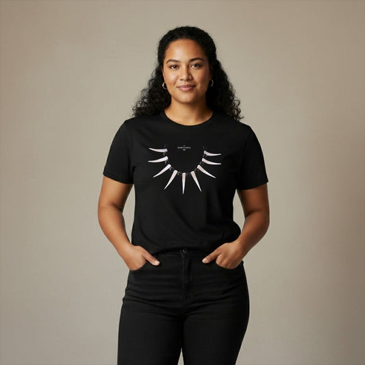 Black unisex soft tee from The Print Bar featuring Ula Nifo design, made for comfortable wear in AU/NZ sizing.