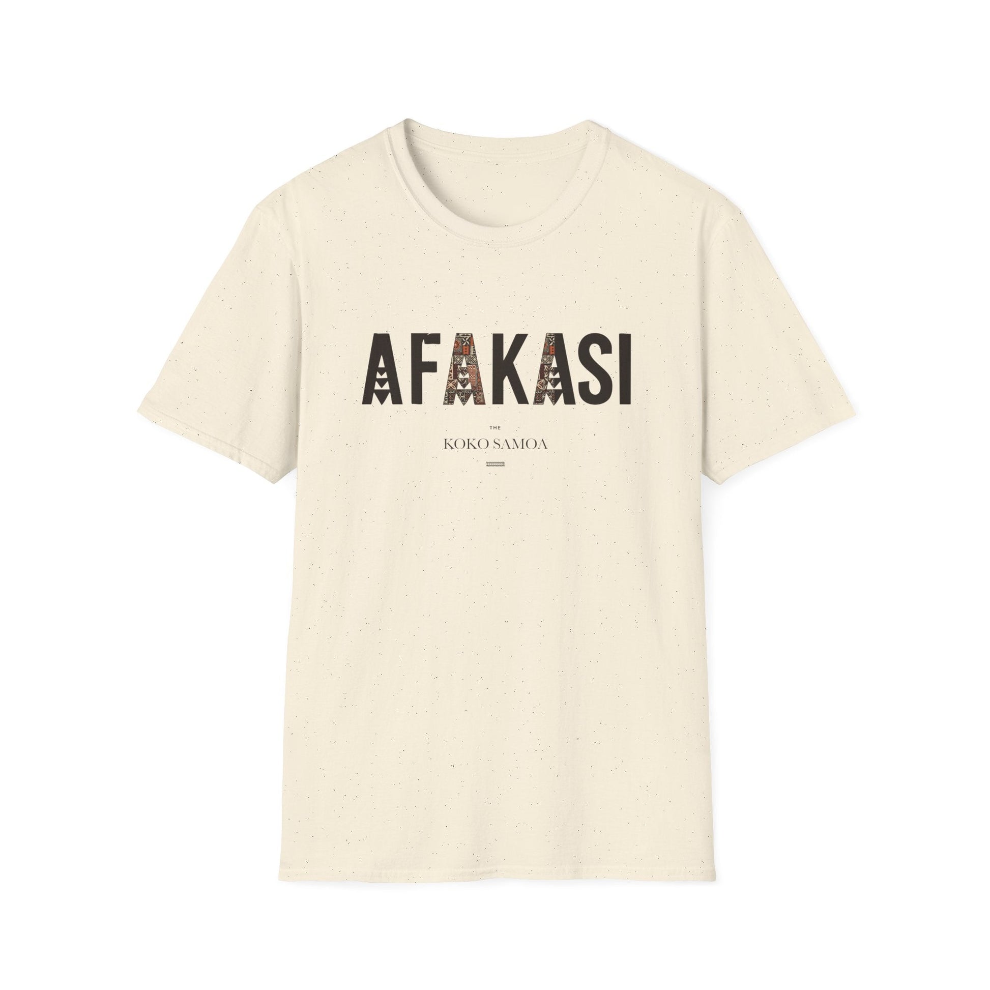 Charcoal unisex soft tee from The Print Bar featuring the Afakasi design, ideal for casual wear in AU/NZ.