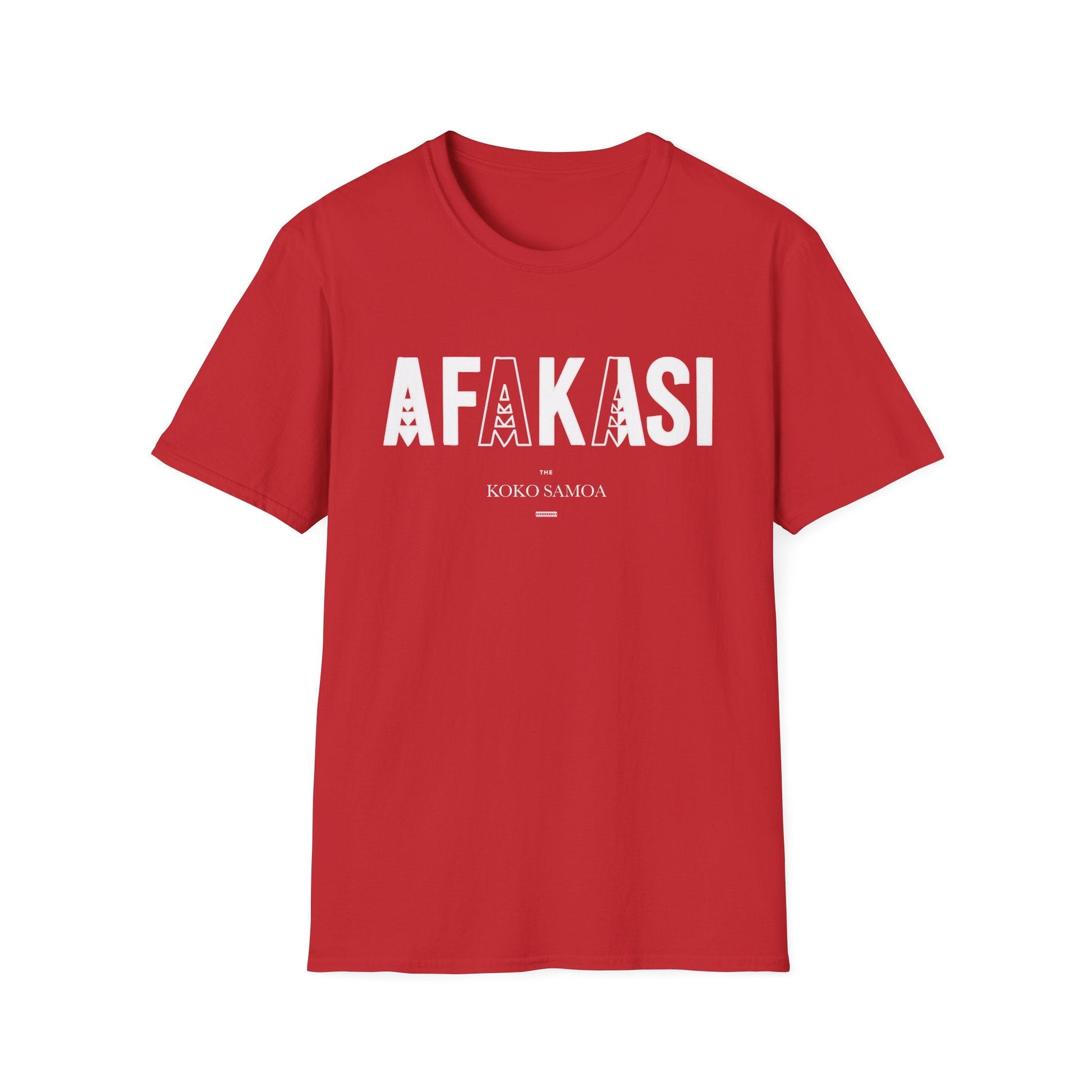 Charcoal unisex soft tee from The Print Bar featuring the Afakasi design, casual fit, and comfortable fabric for everyday wear.