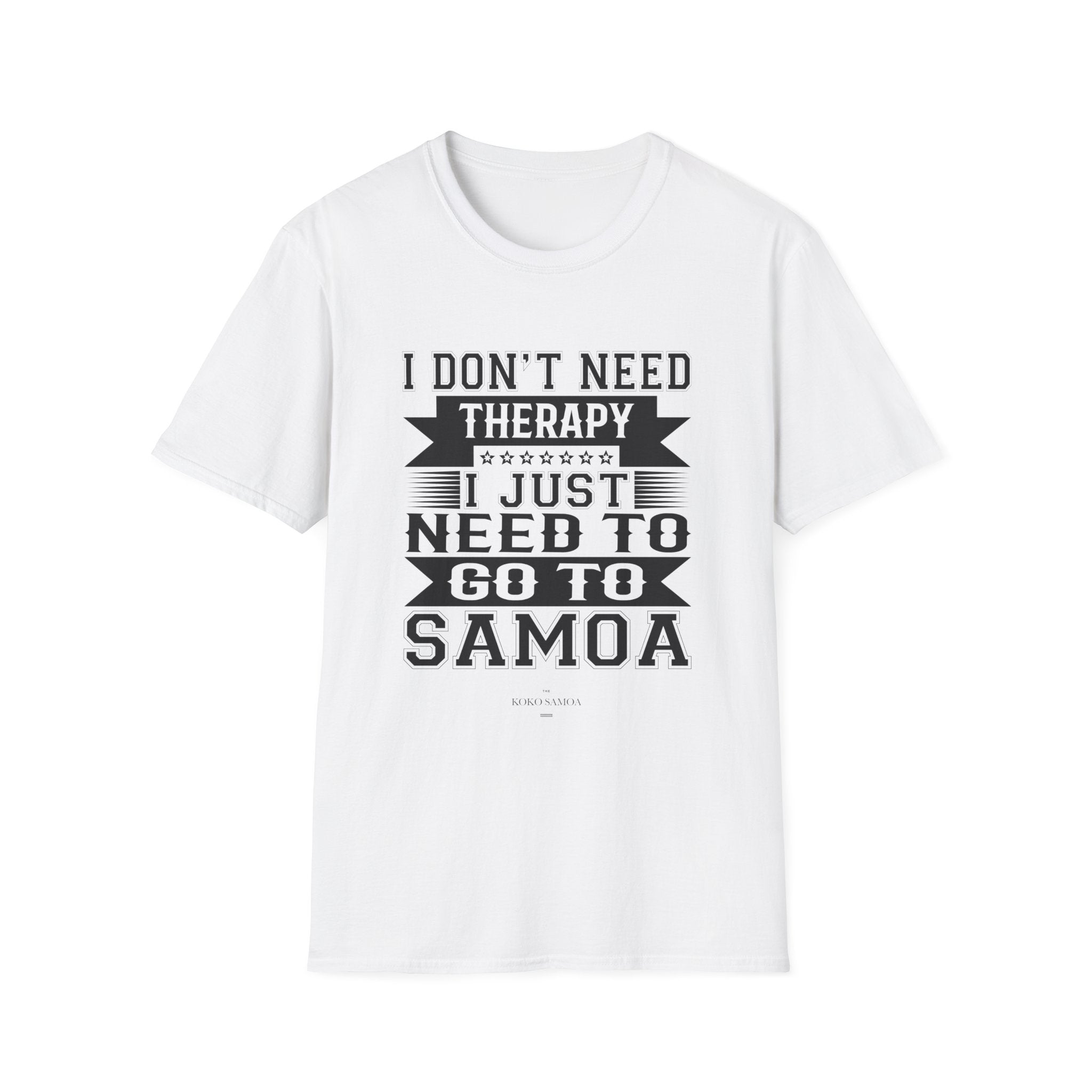 Charcoal unisex soft tee by The Print Bar featuring Samoan Therapy design, perfect for casual wear in AU/NZ.