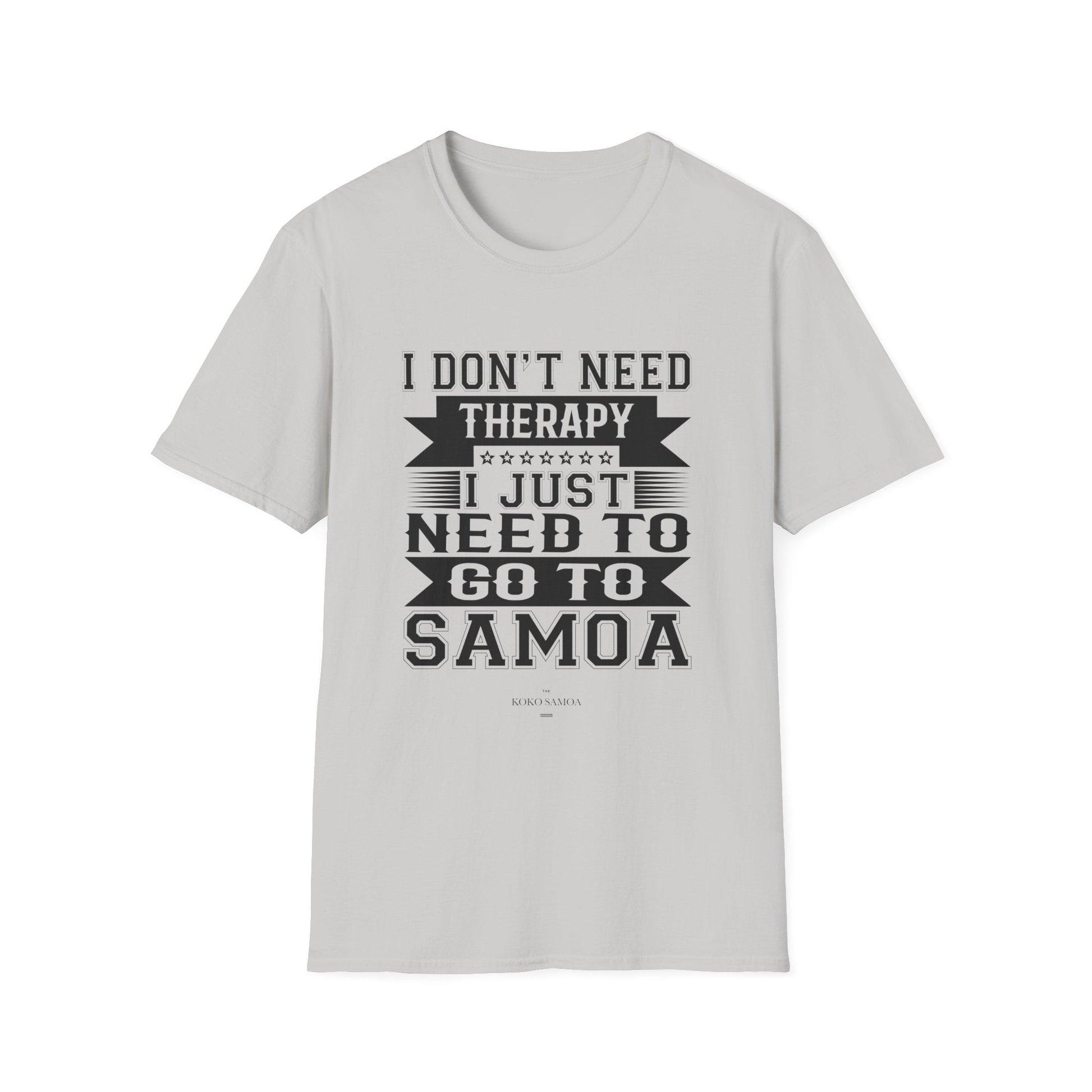 Charcoal unisex soft tee from The Print Bar featuring Samoan Therapy artwork, casual fit, and comfortable fabric.