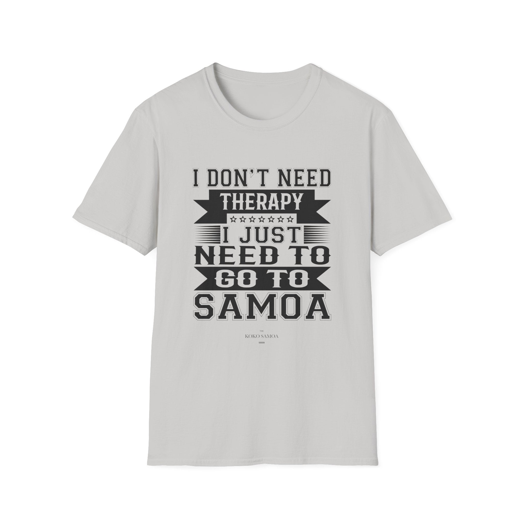 Charcoal unisex soft tee from The Print Bar featuring Samoan Therapy artwork, casual fit, and comfortable fabric.