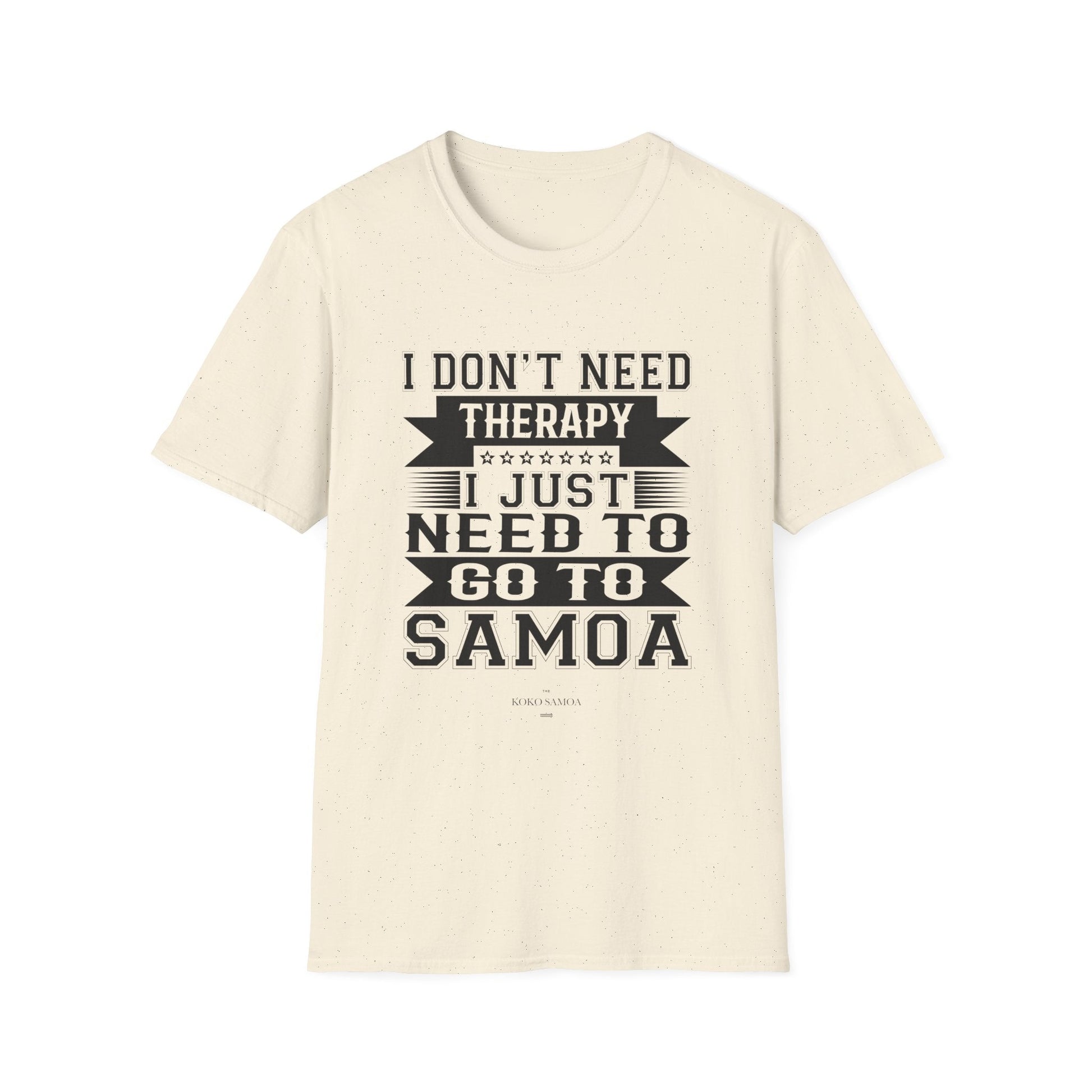 Charcoal unisex soft tee from The Print Bar featuring Samoan Therapy design, casual fit, ideal for everyday wear.