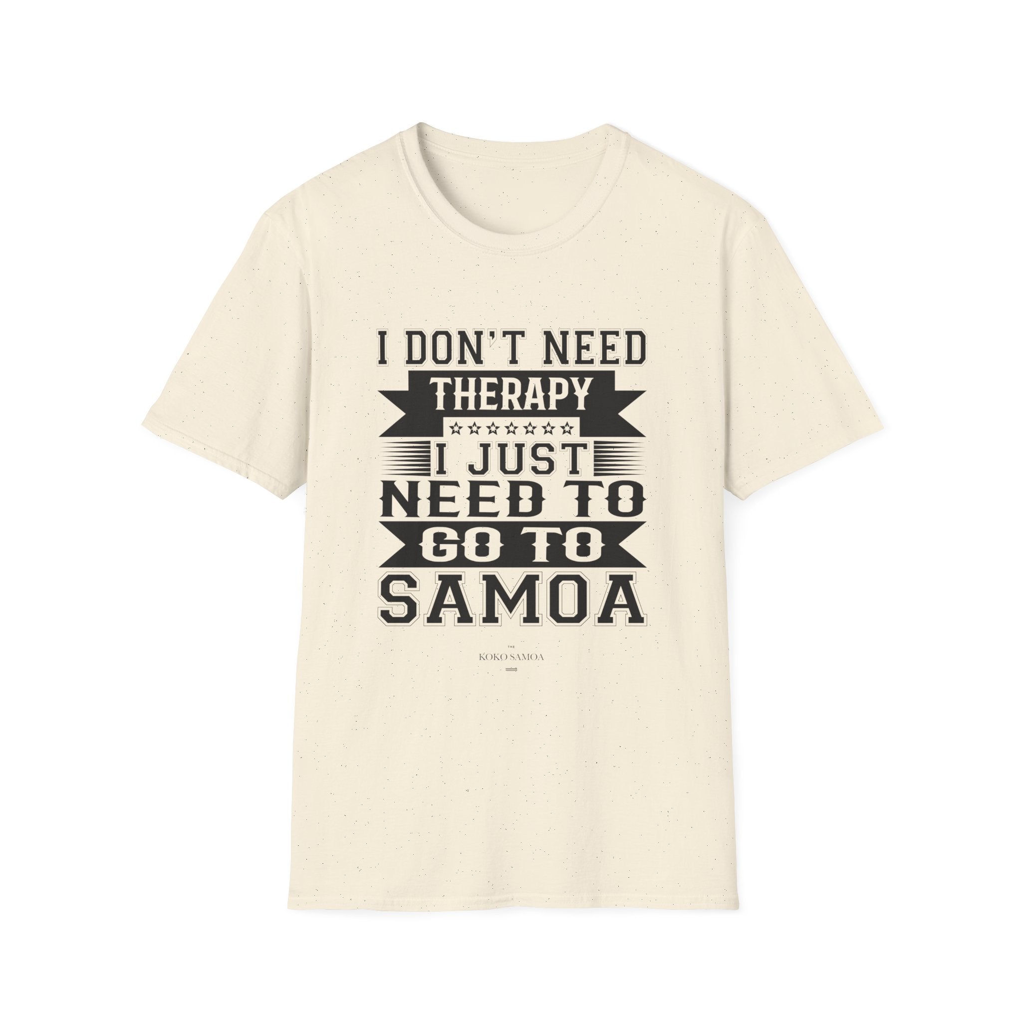 Charcoal unisex soft tee from The Print Bar featuring Samoan Therapy design, casual fit, ideal for everyday wear.