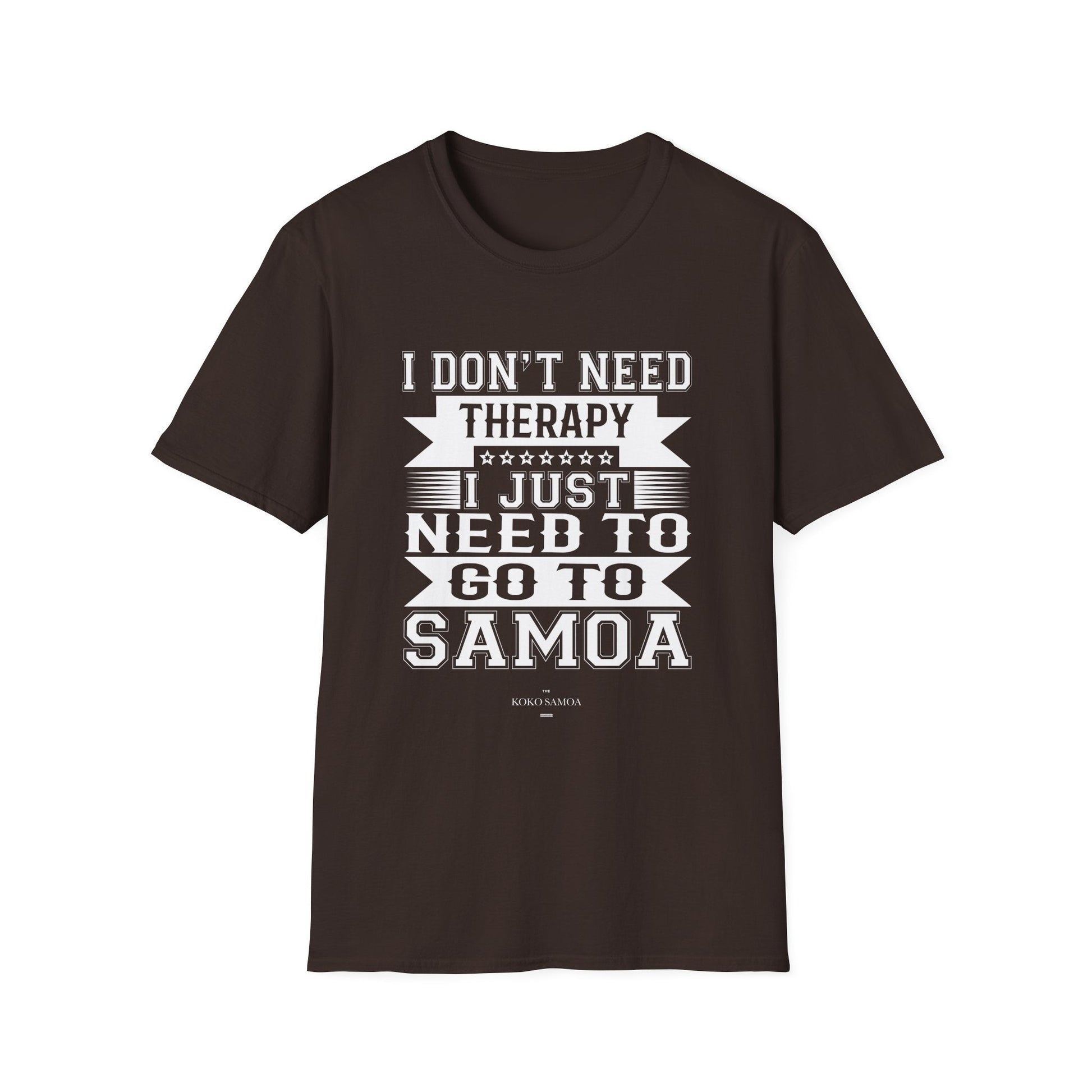 Charcoal unisex soft tee from The Print Bar featuring Samoan Therapy design, casual fit, perfect for everyday wear.