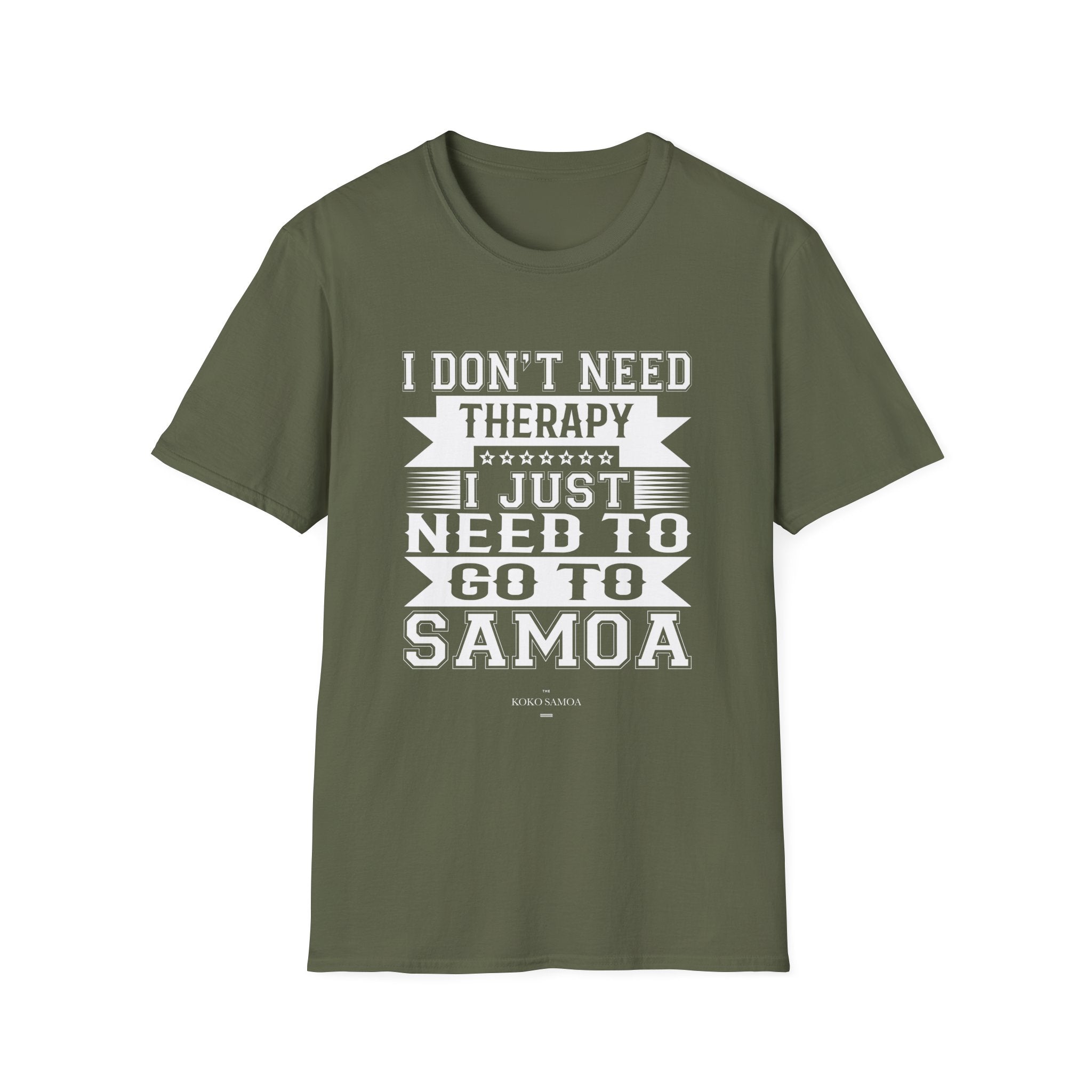Charcoal unisex soft tee from The Print Bar featuring Samoan Therapy design, casual fit, ideal for everyday wear.
