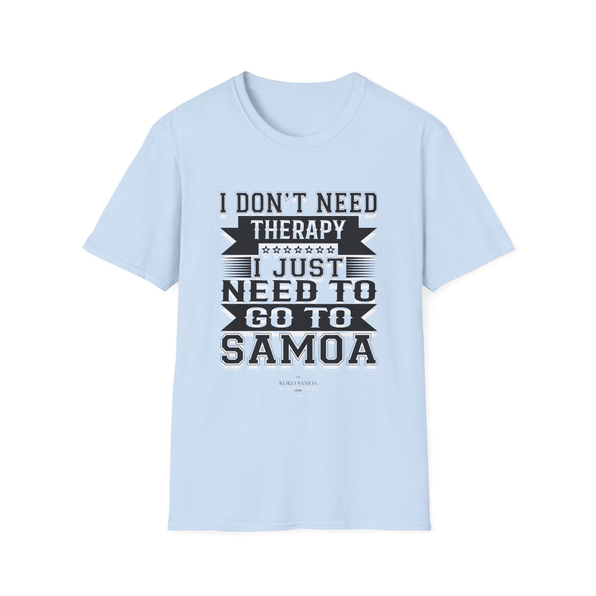 Charcoal unisex soft tee from The Print Bar featuring Samoan Therapy design, casual fit, and comfortable fabric.