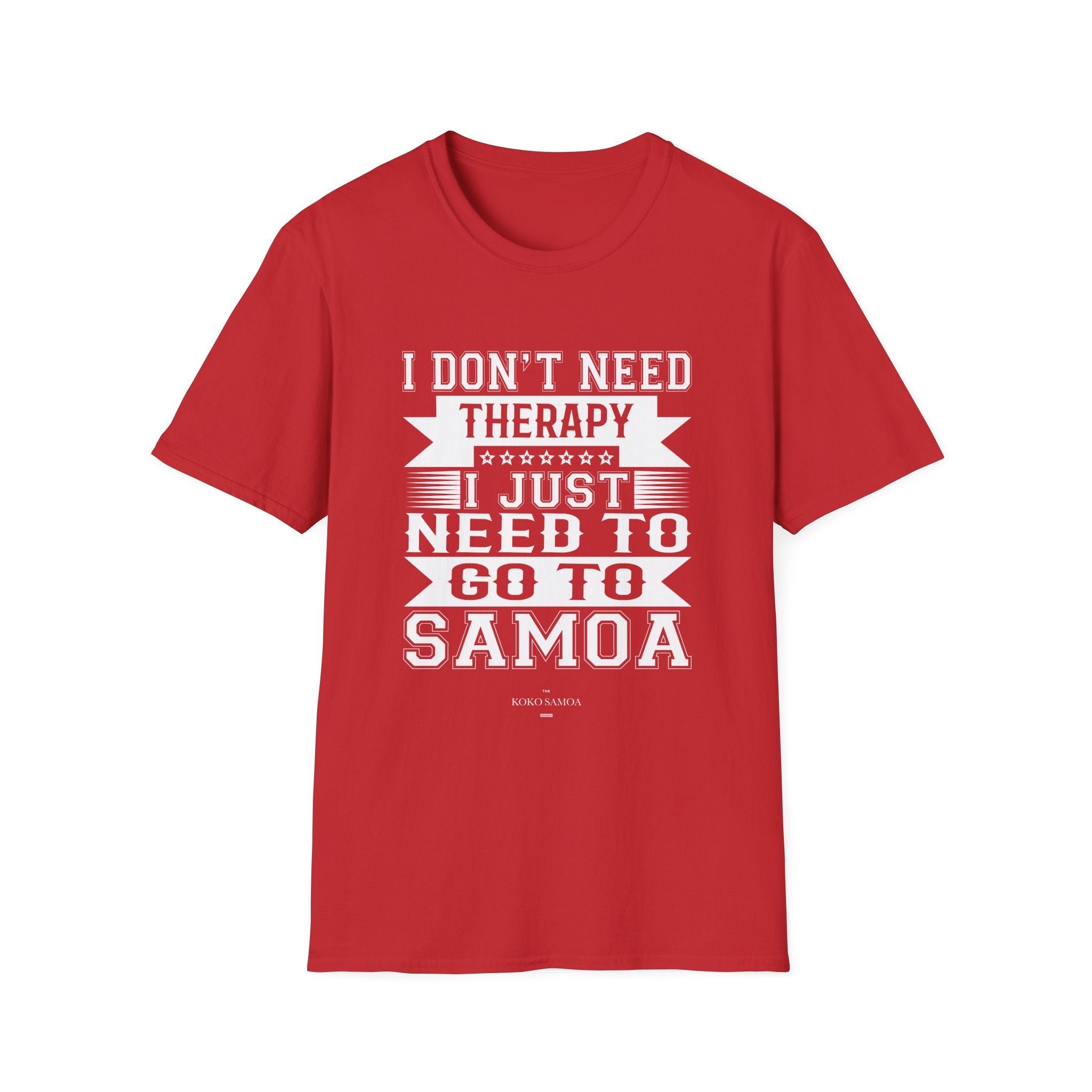 Charcoal unisex soft tee from The Print Bar featuring Samoan Therapy design, casual fit, comfortable fabric.