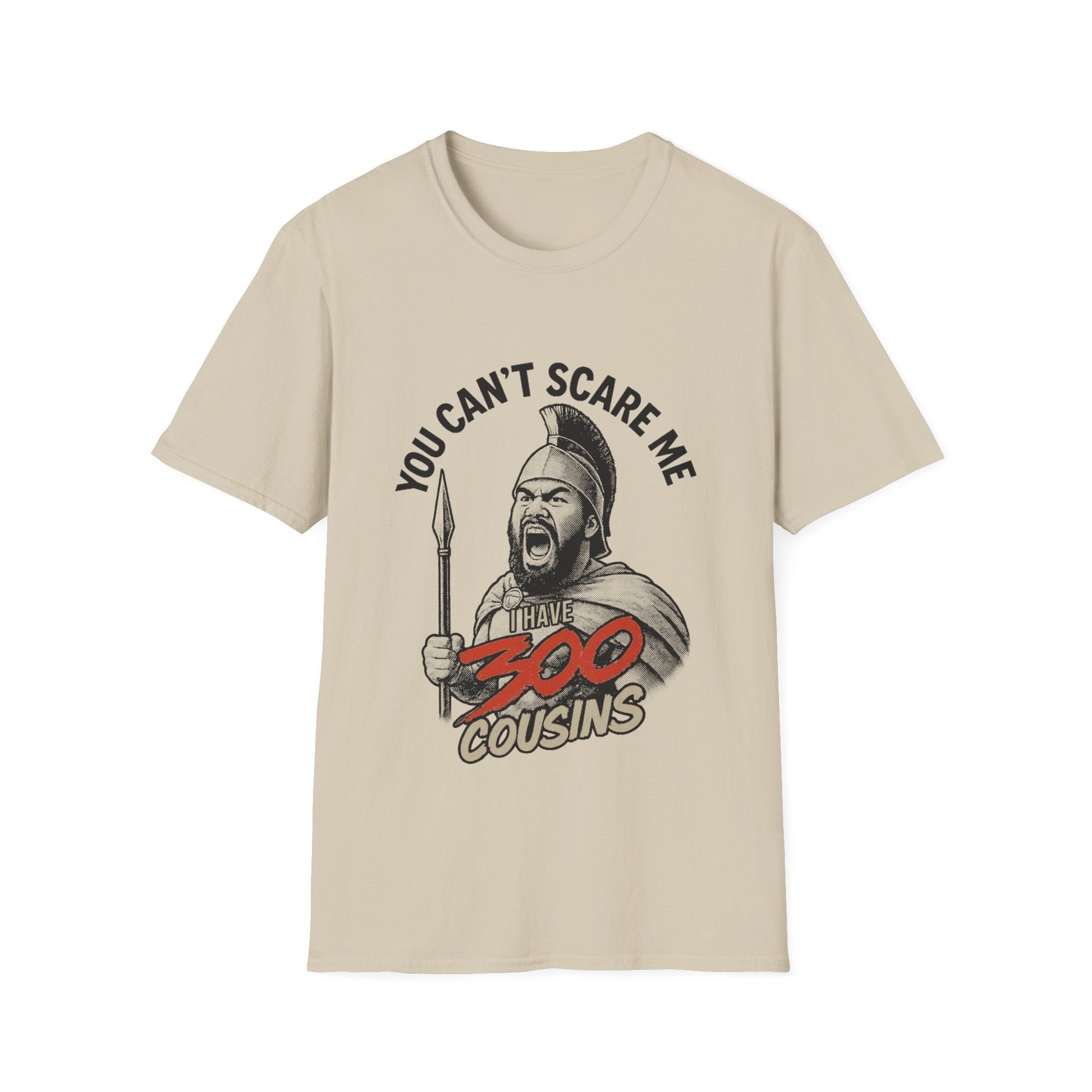 Light blue unisex soft tee from The Print Bar featuring the 300 Cousins design, casual fit, perfect for everyday wear.