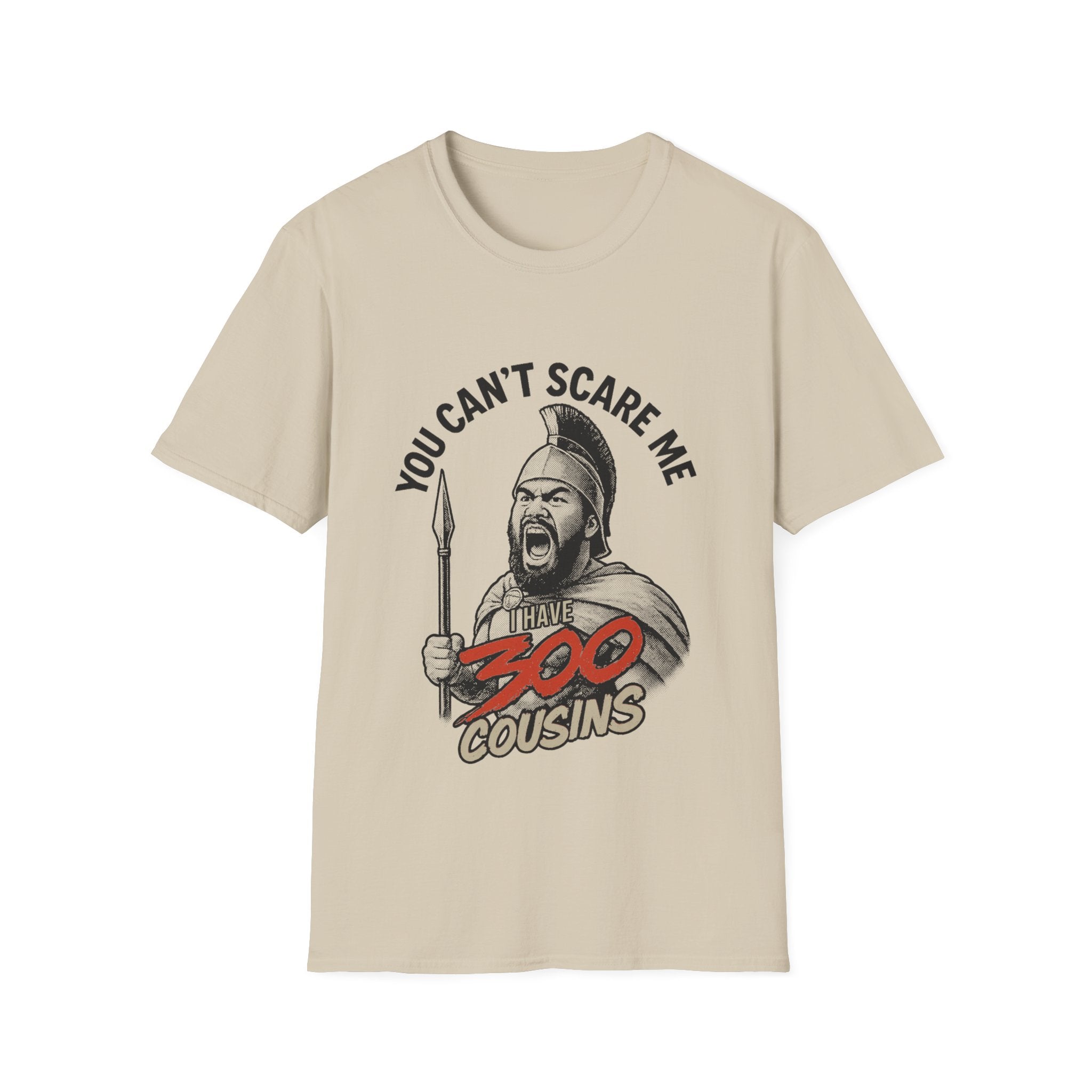 Light blue unisex soft tee from The Print Bar featuring the 300 Cousins design, casual fit, perfect for everyday wear.