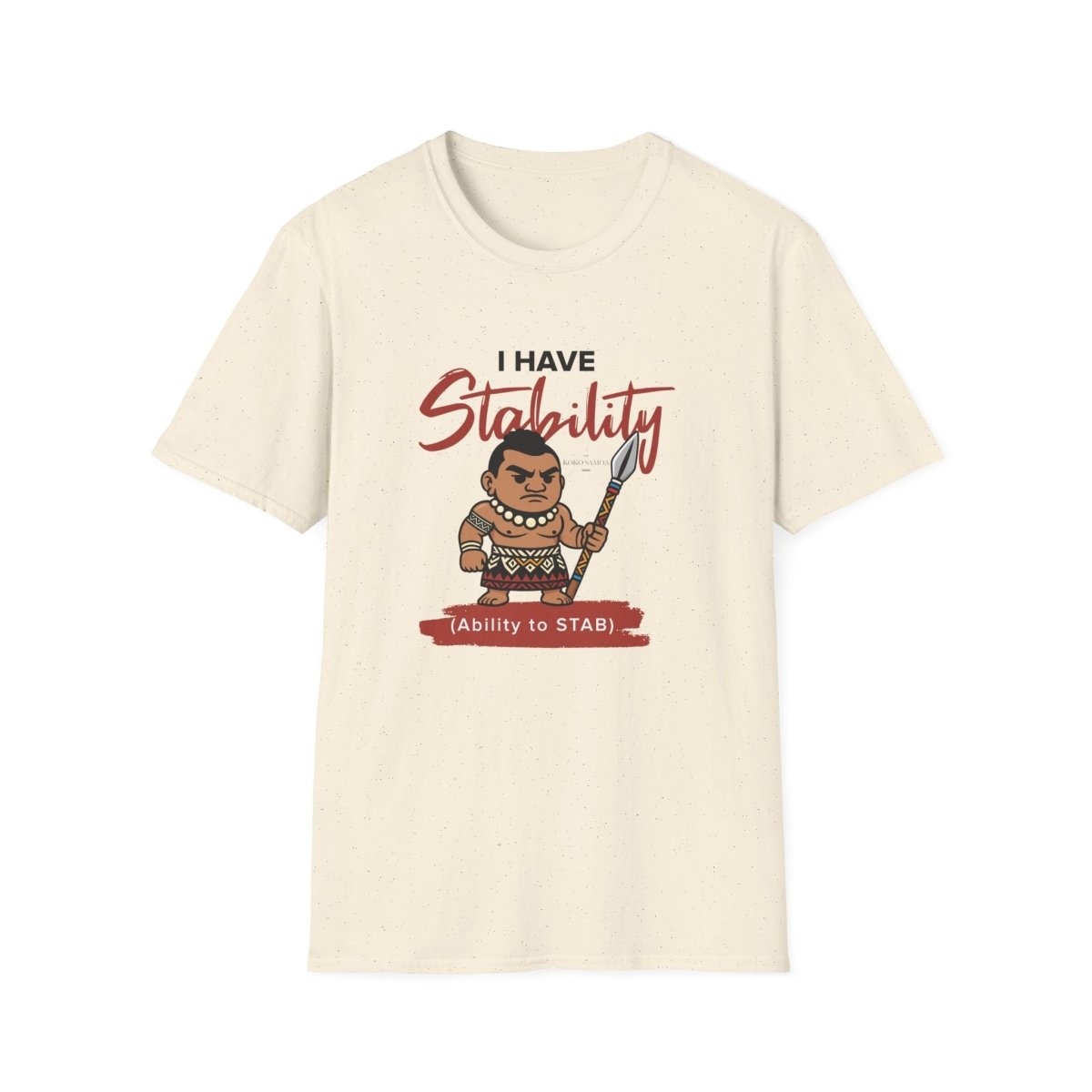 Light blue unisex soft tee from The Print Bar with "Stability" personalization, ideal for AU/NZ, casual and comfortable wear.