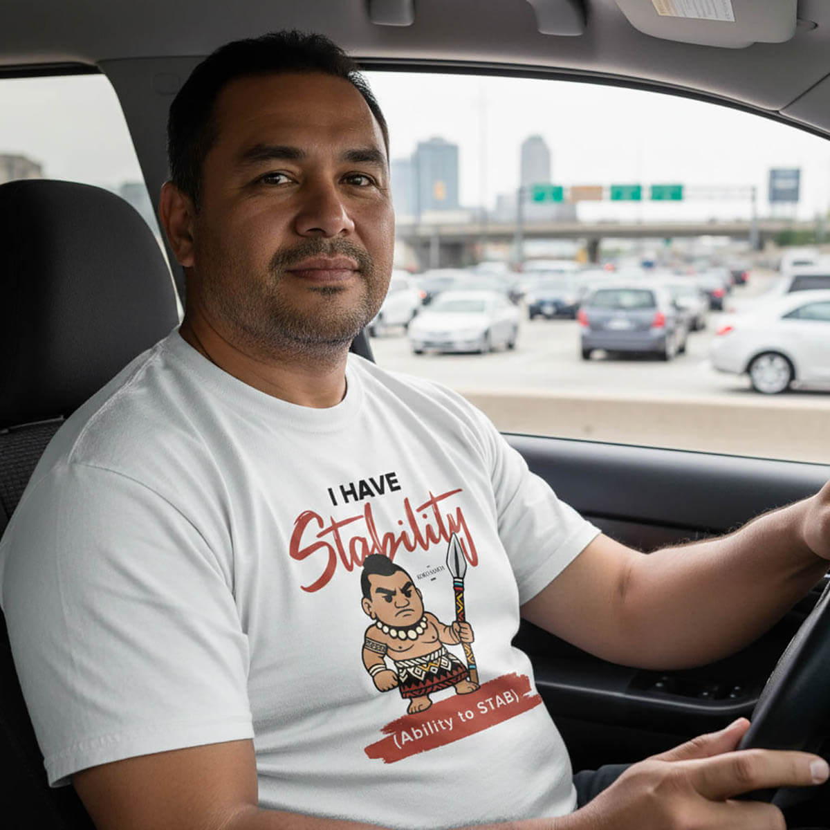 Light blue unisex soft tee from The Print Bar with "Stability" personalized design, ideal for casual wear in AU/NZ.