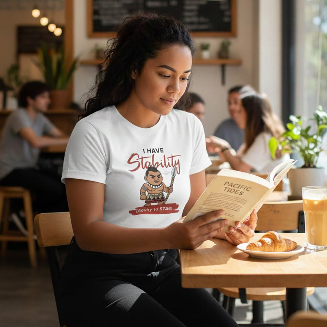 Light blue unisex soft tee by The Print Bar featuring personalized Stability design, ideal for casual wear in AU/NZ.