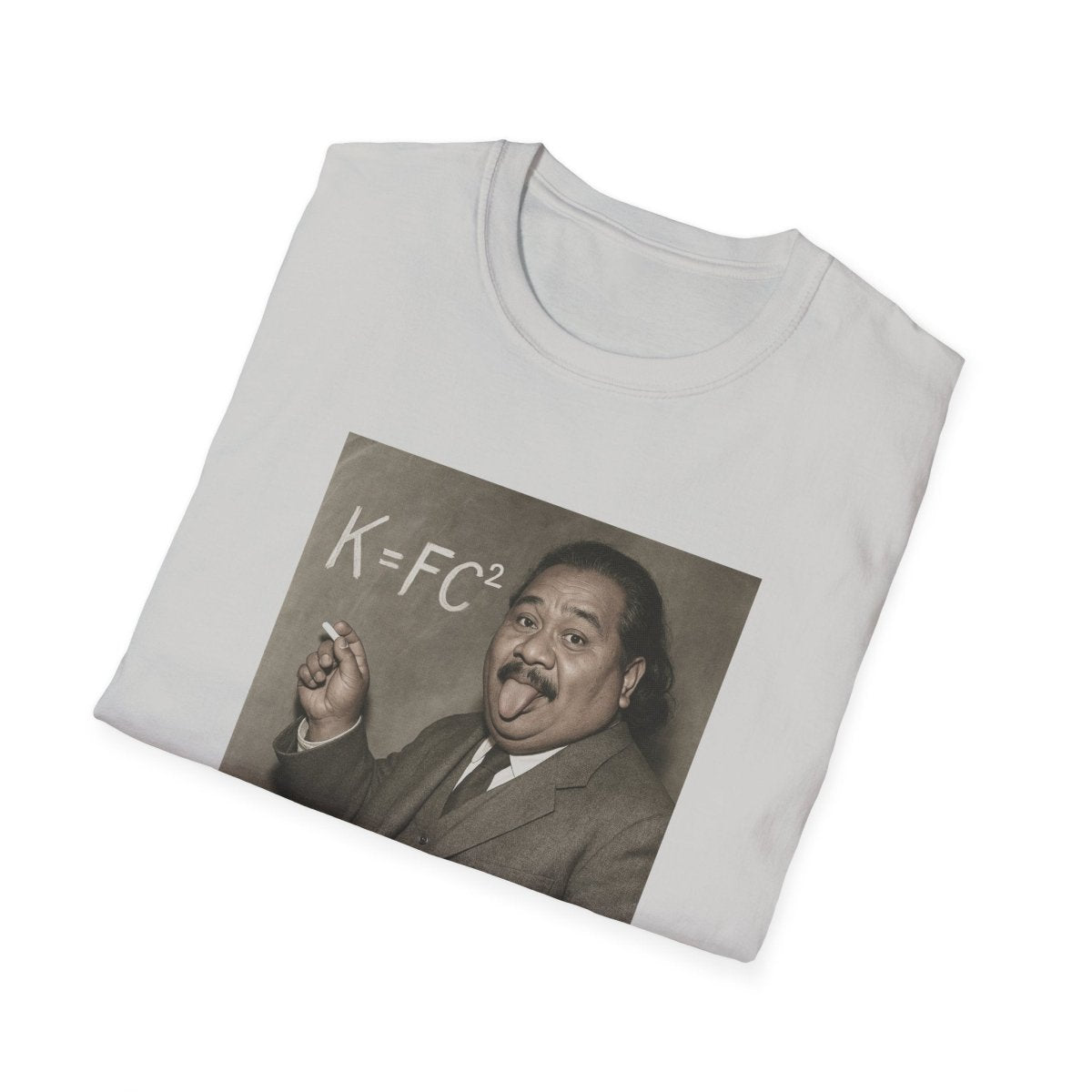 White unisex soft tee by The Print Bar featuring K=FC² design, perfect for casual wear in AU/NZ.