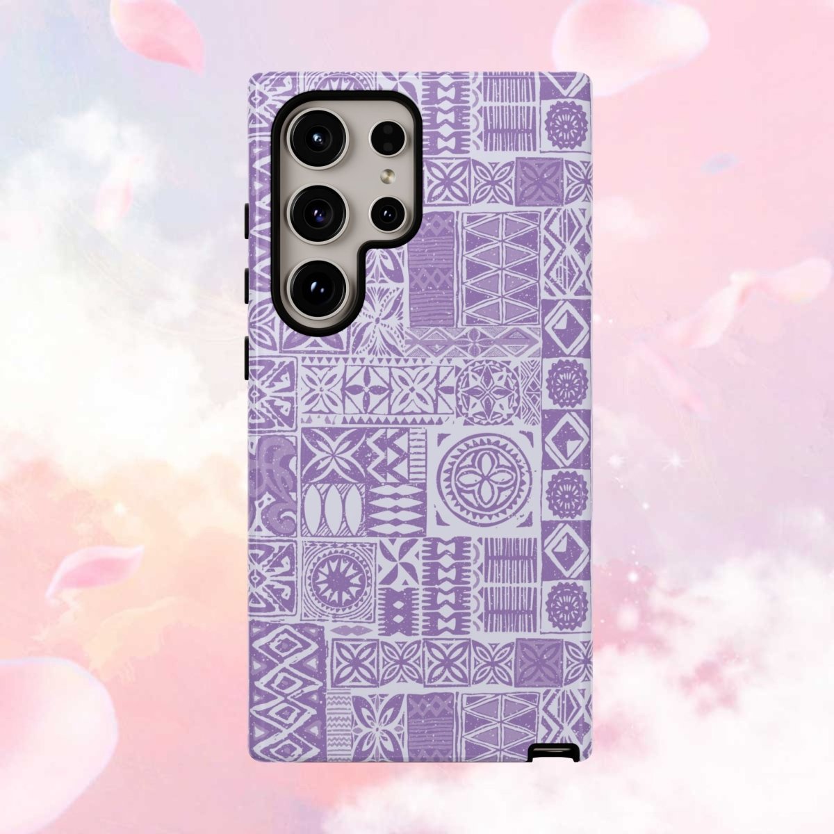 Lavender Elei tough phone case for iPhone 17, glossy finish, durable protection for AU, NZ, and USA models.