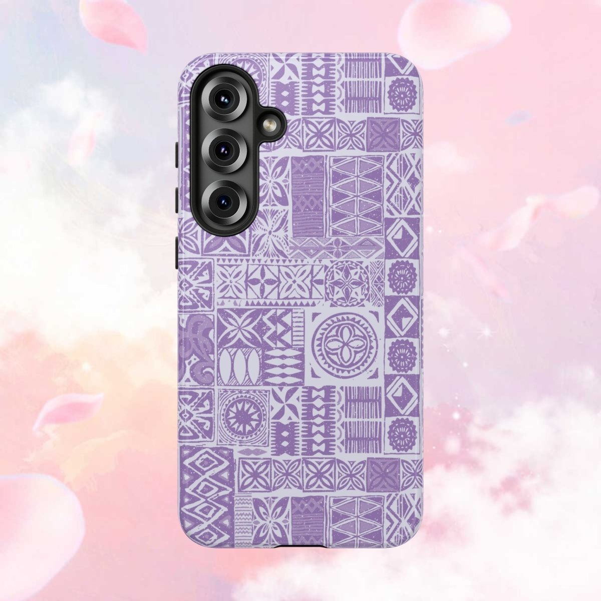 Lavender Elei tough phone case for iPhone 17, glossy finish, durable protective cover by Printify for AU, NZ, and USA.