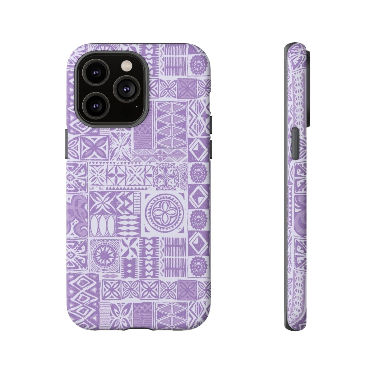 Lavender Elei tough phone case for iPhone 17, glossy protective cover with vibrant floral design.