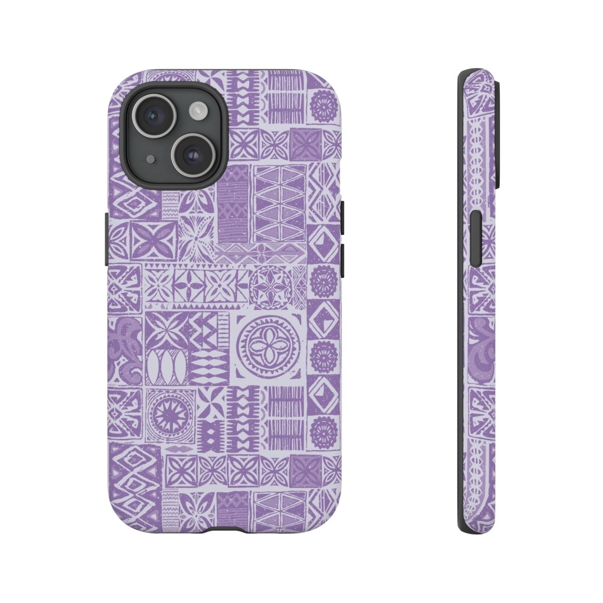 Lavender Elei tough phone case for iPhone 17, glossy protective cover with vibrant lavender design.