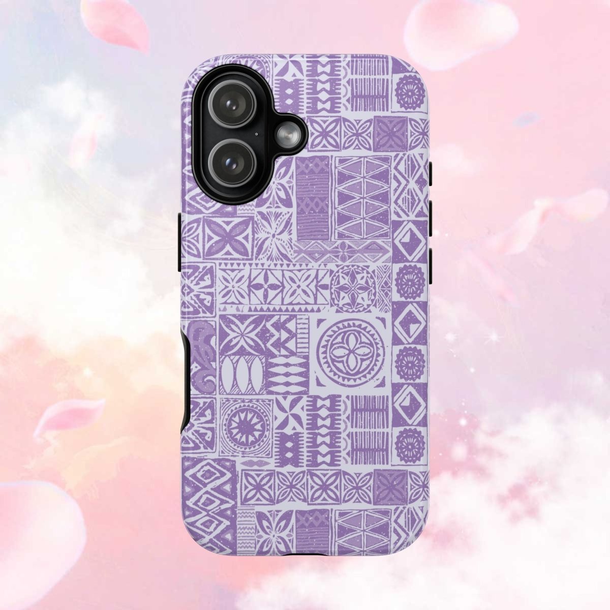 Lavender Elei tough phone case for iPhone 17, glossy finish, designed for AU, NZ, and USA markets