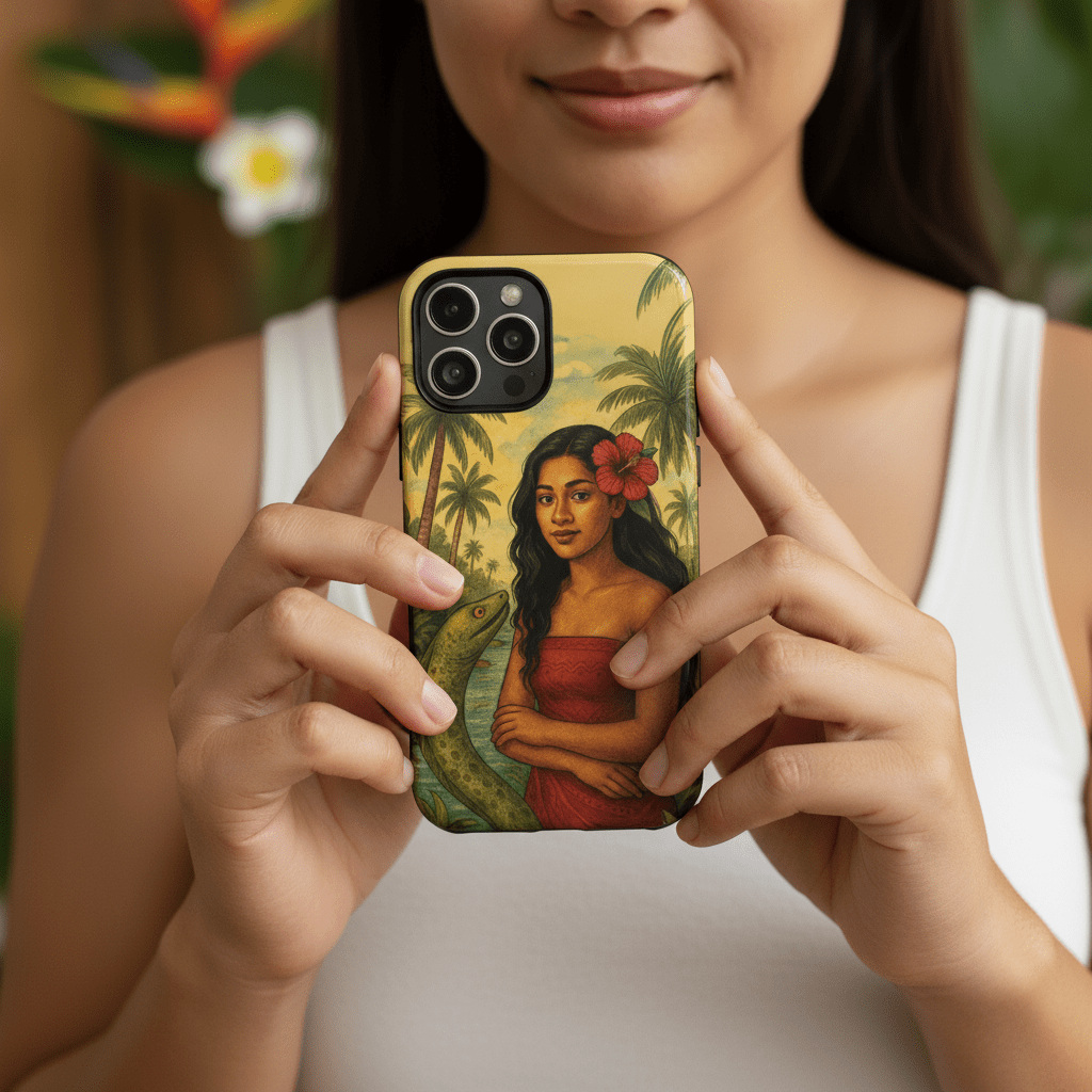 Tough Phone Case featuring Sina & The Eel design, durable protective cover for smartphones in AU, NZ, and USA.