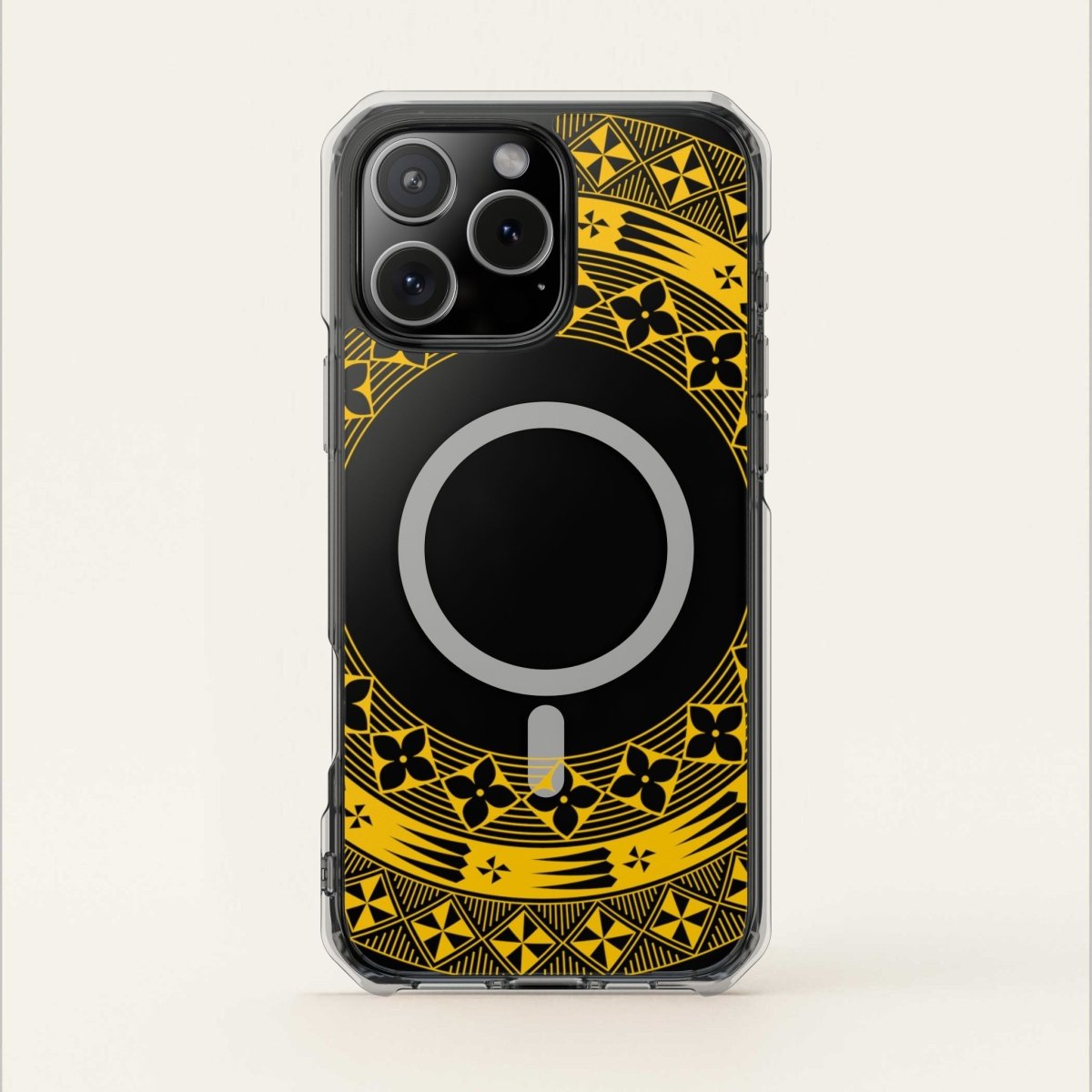 MagSafe clear case for iPhone 16 in Tongan Yellow, transparent protective cover with MagSafe compatibility.