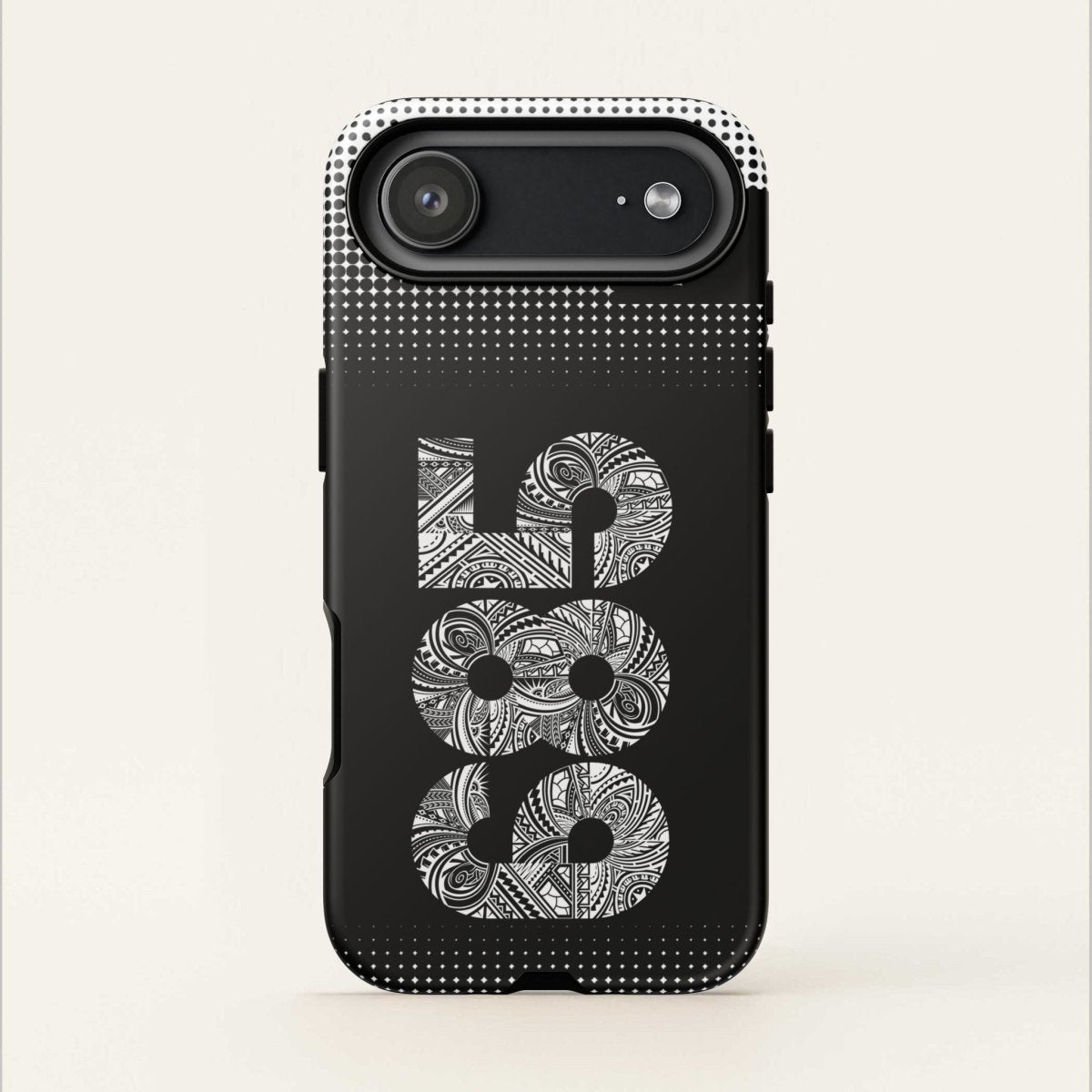 WOYC Tough Phone Case 685 for AU/NZ/USA, durable protective cover with tropical Samoa design on a smartphone.
