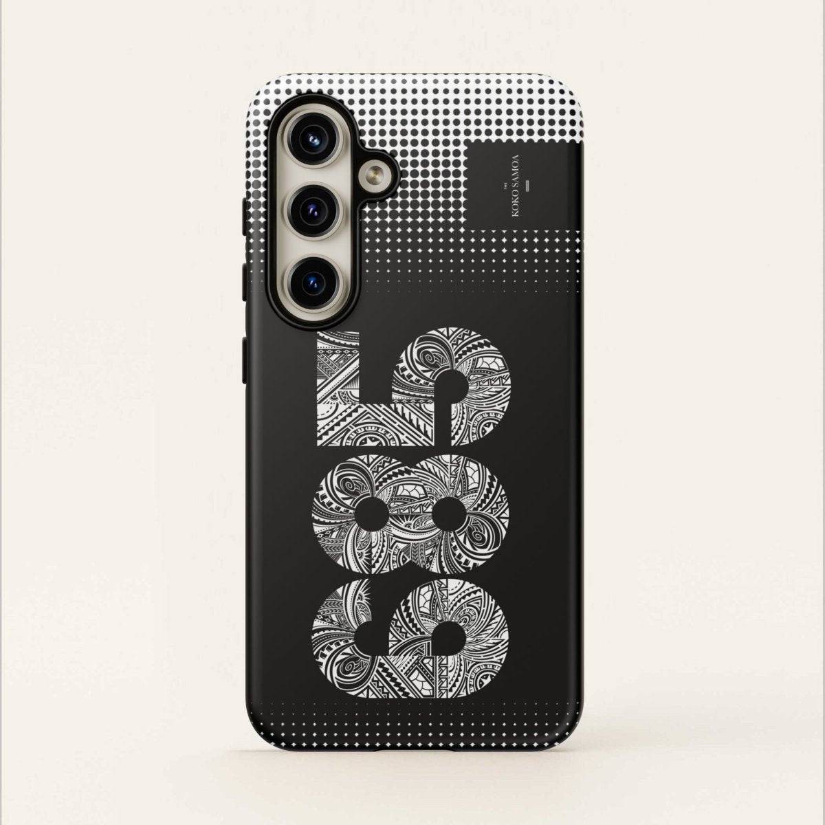 WOYC Tough Phone Case 685 for AU/NZ/USA, rugged protective cover with tropical Samoa design for iPhone or Android devices.
