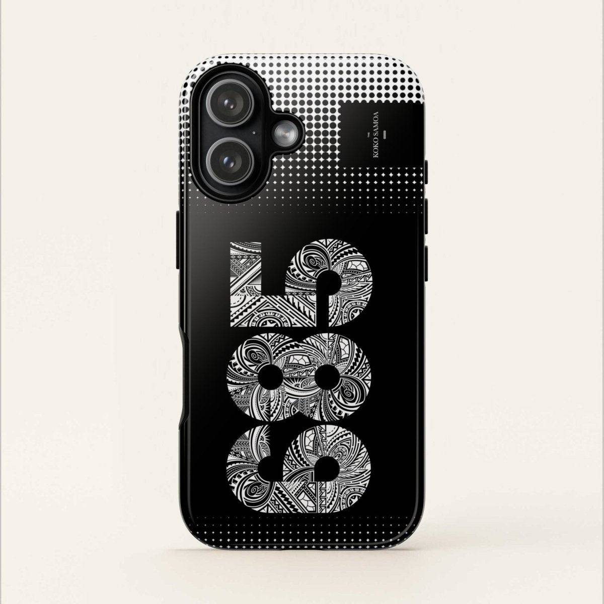 WOYC Tough Phone Case 685 for AU/NZ/USA, rugged design with tropical Koko Samoa pattern, protects smartphones from drops and impacts.