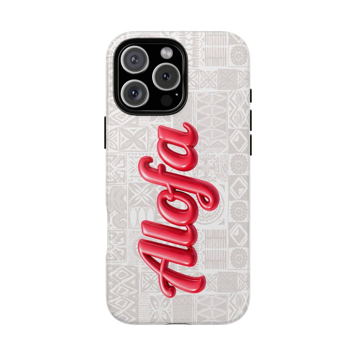 WOYC Tough Phone Case Alofa with Koko Samoa design for AU, NZ, and US, featuring durable protection and vibrant Polynesian artwork.