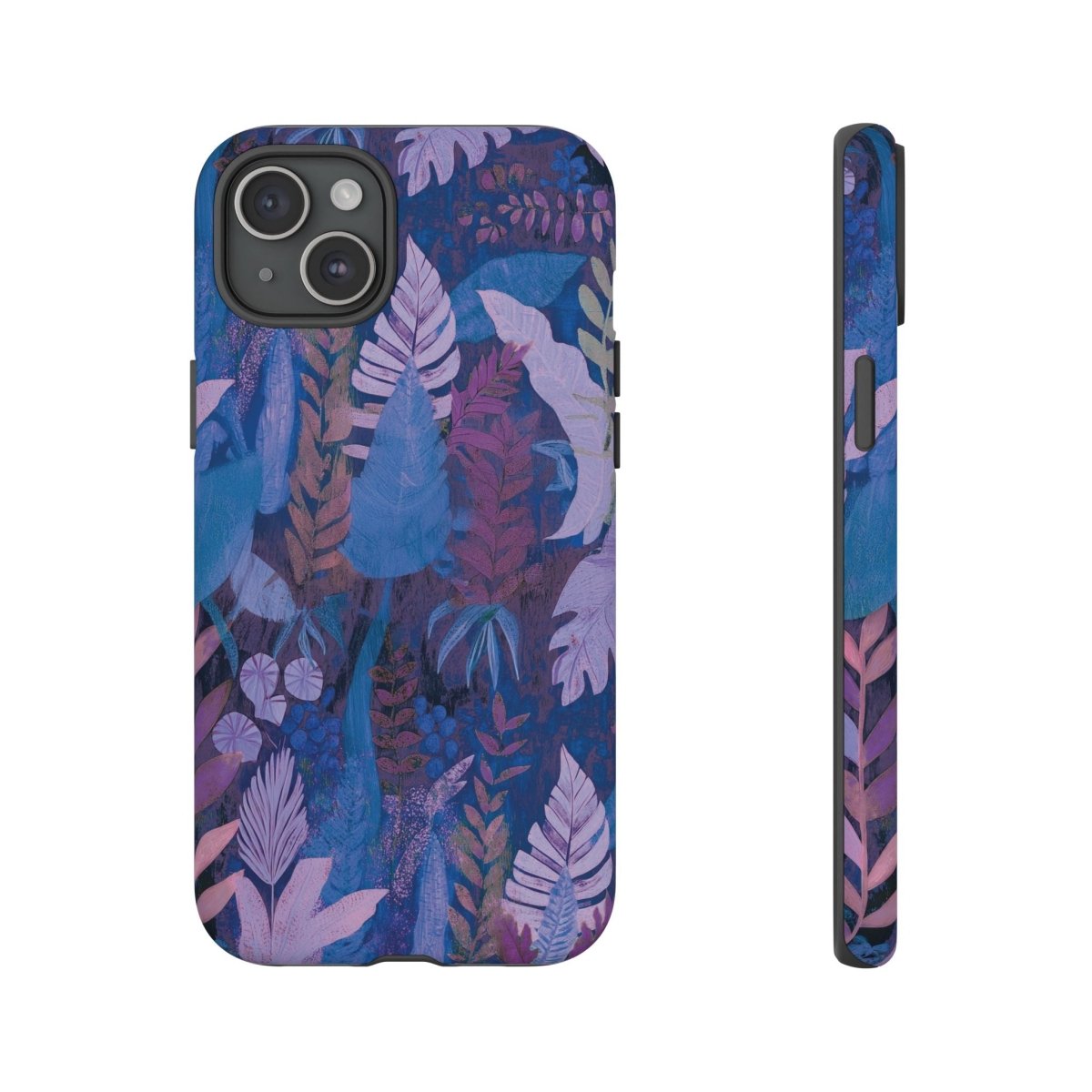 Printify tough phone case with lavender palms design, durable protection for smartphones in AU, NZ, and USA.
