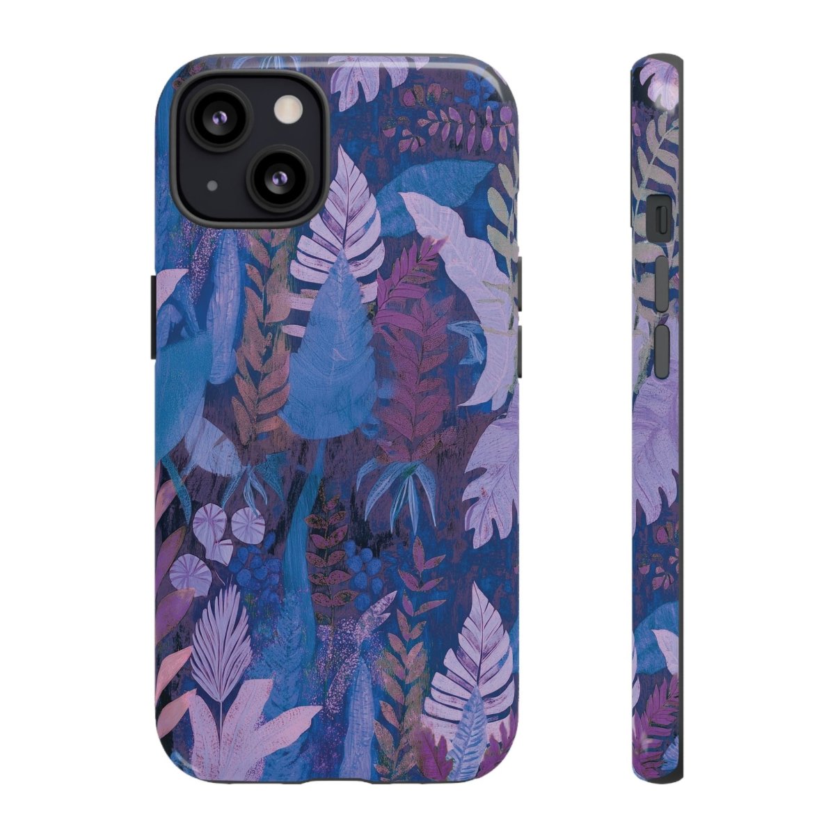 Tough lavender palms phone case by Printify, protective cover for smartphones with a floral design in lavender and green.
