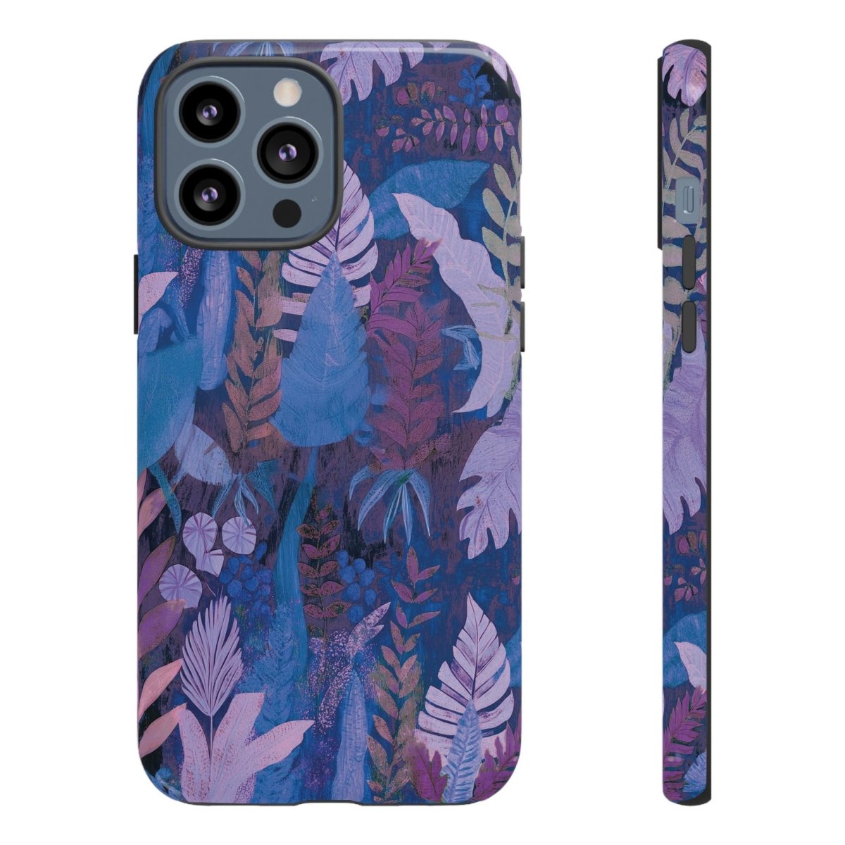 Lavender palms print Tough Phone Case by Printify for iPhone and Samsung, durable protective cover with floral design.