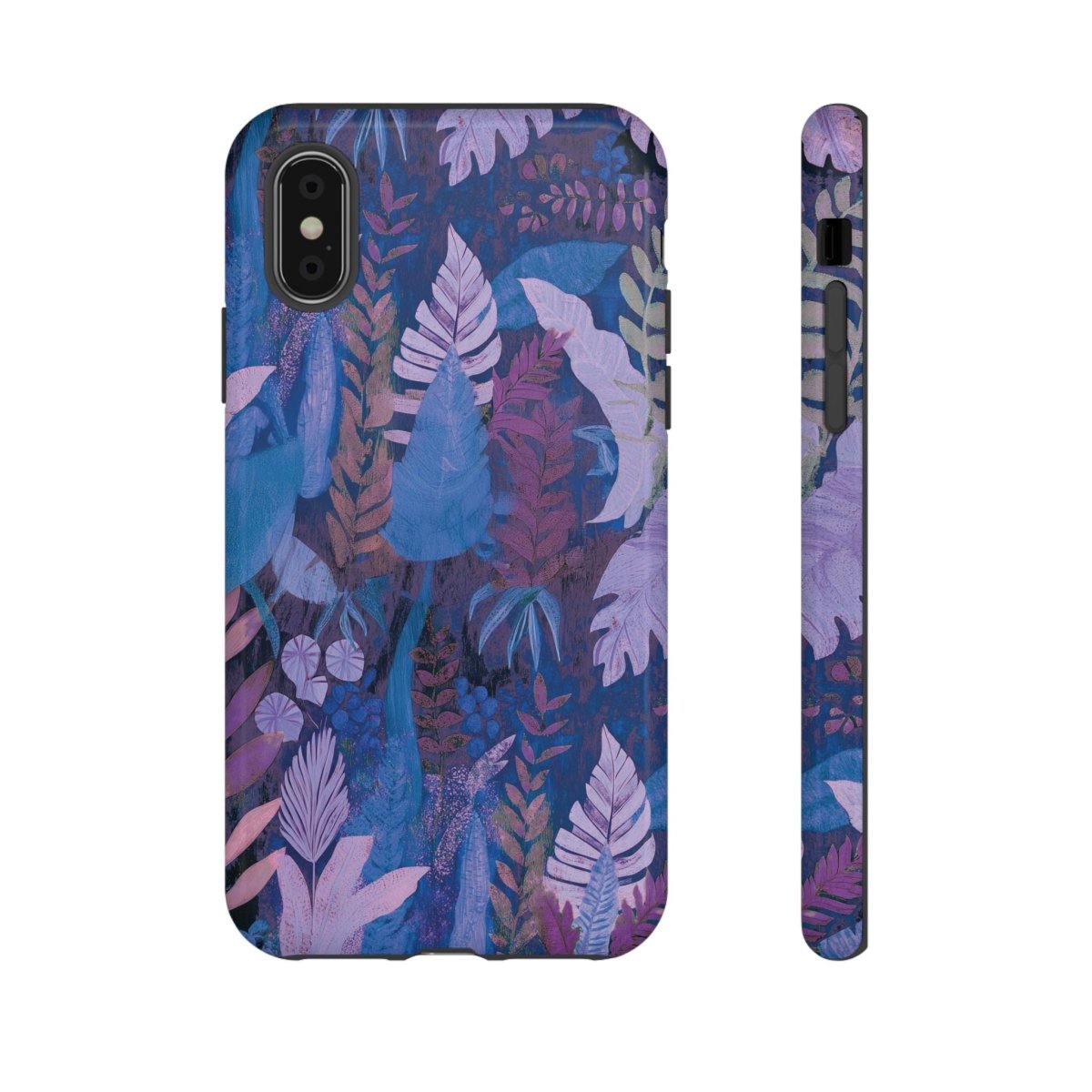 Lavender palms print tough phone case by Printify for iPhone and Samsung, durable protective cover with botanical design.