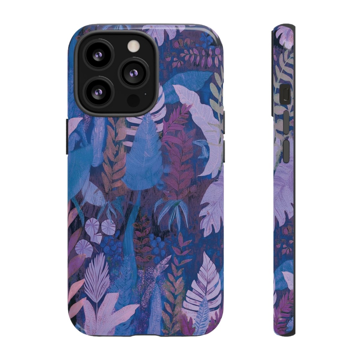 Lavender palms print on durable phone case by Printify, designed for smartphones in AU, NZ, and USA.